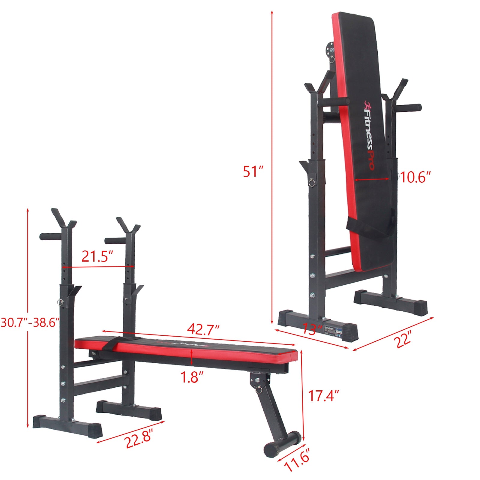 Banc de musculation réglable, développé couché pliable avec support d'haltères, entraînement Pec