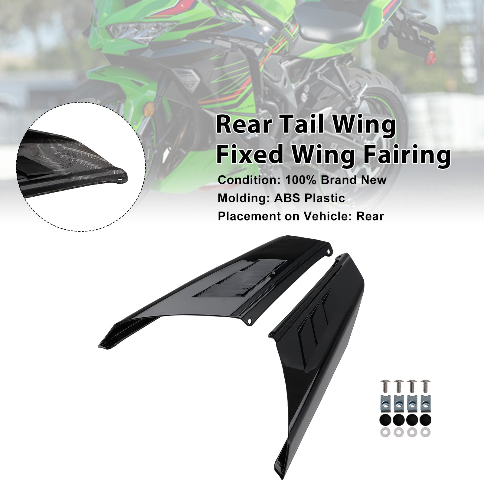 2023-2025 Kawasaki NINJA ZX-4R ZX-4RR Carénage d'aile arrière à aile fixe