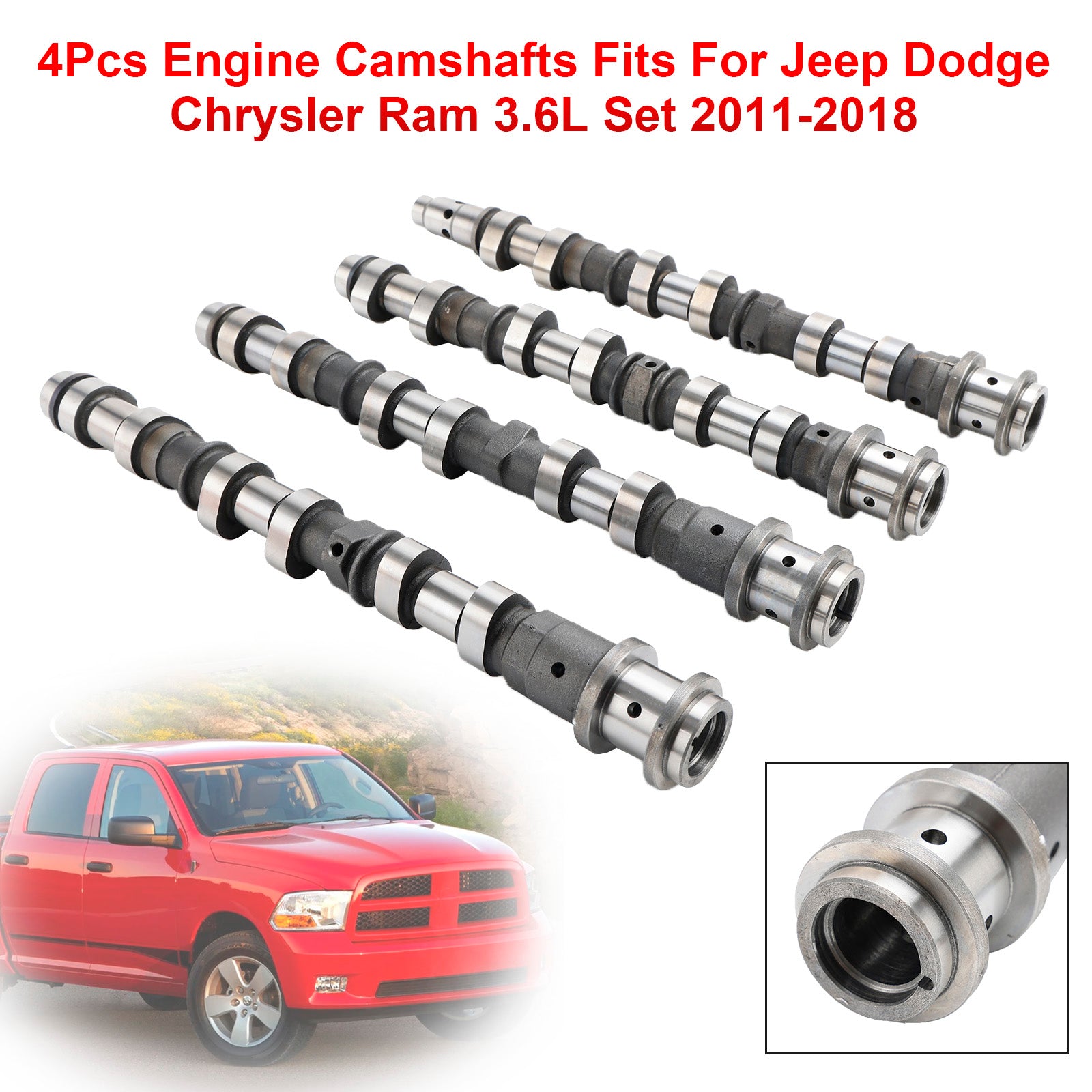 4Pcs Engine Camshafts Fits For Jeep Dodge Chrysler Ram 3.6L Set 2011-2018