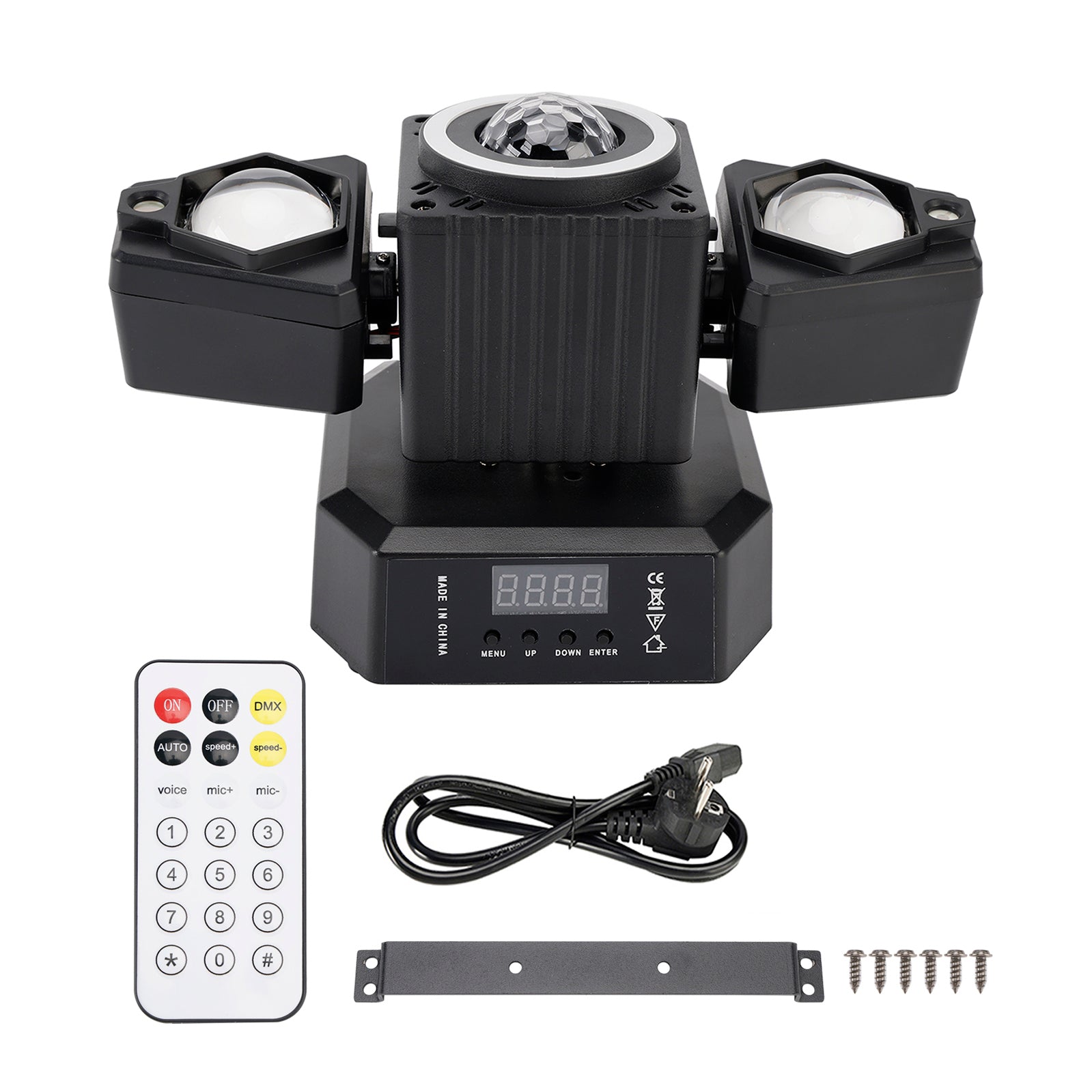 Bewegend hoofdlicht Roterende discobal Laserstraal Strobe Afstandsbediening DMX-podiumlicht
