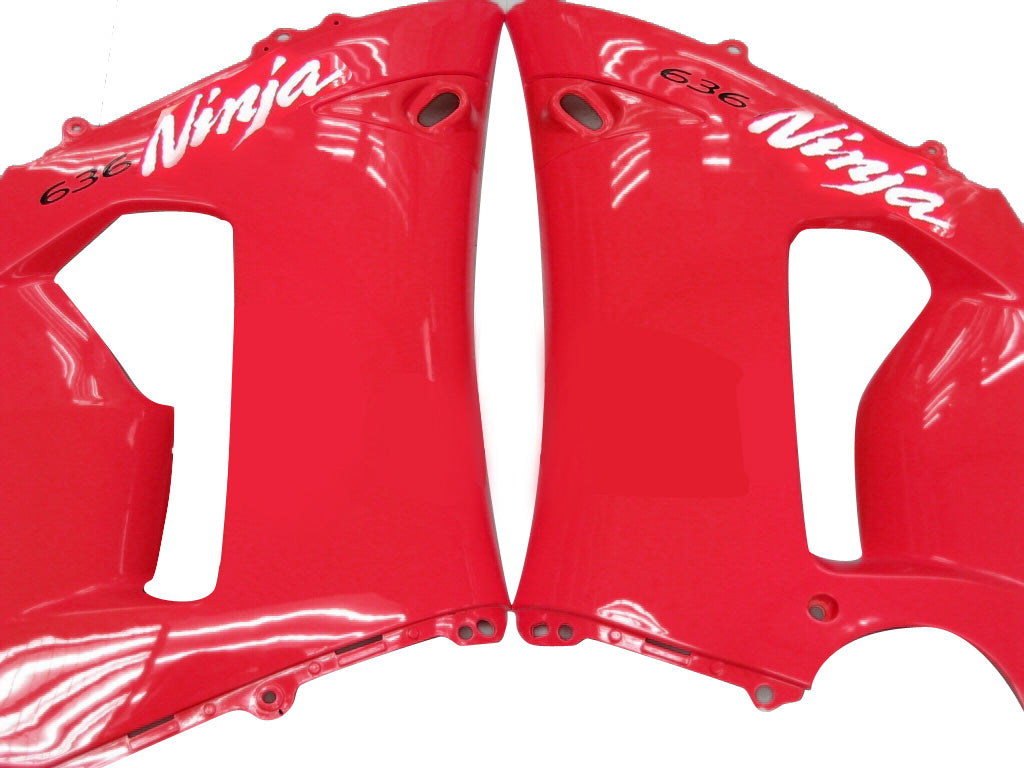 2005-2006 Kawasaki ZX6R 636 stroomlijnkappen rood zwart Ninja Racing generiek