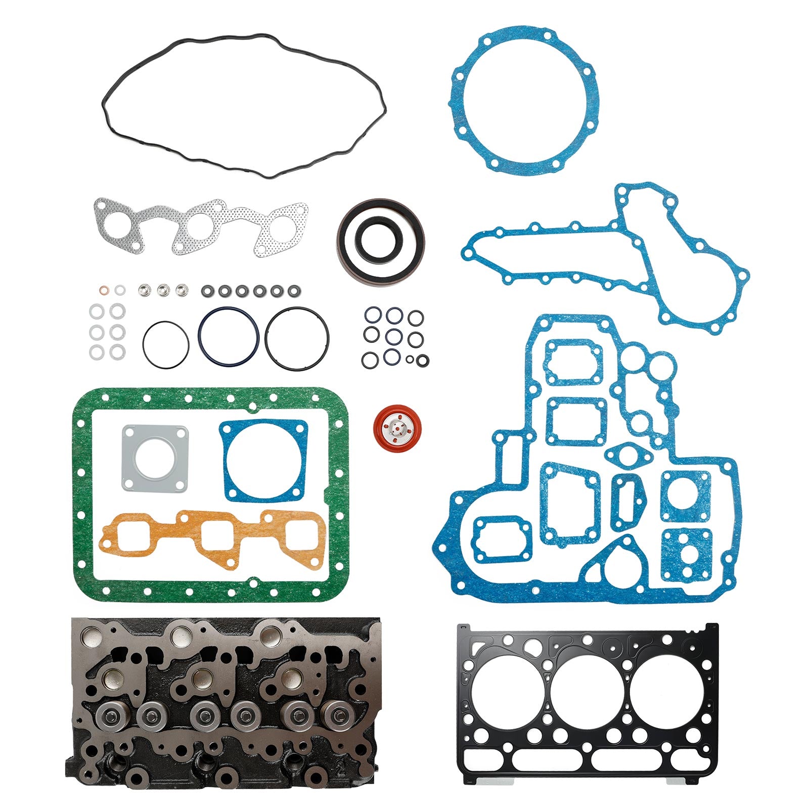 Kit complet de culasse et de joint complet compatible avec moteur Kubota D1703