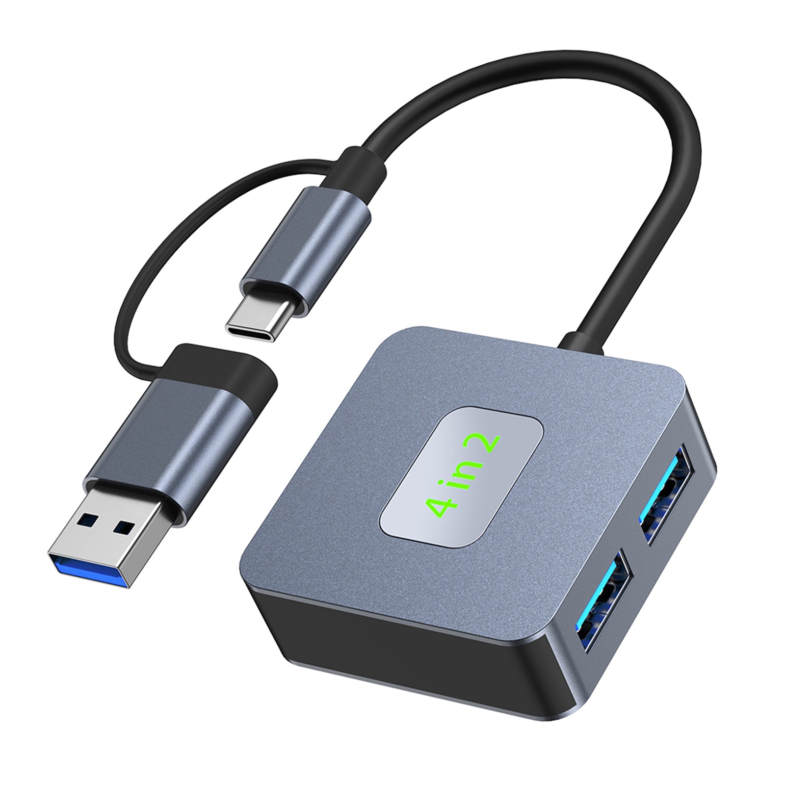 Station d'accueil adaptateur Hub 4 en 2 Type-C + USB vers USB3.2*4 pour MacBook iPad 15