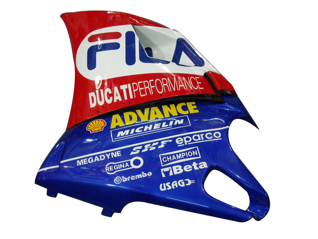 1996-2002 Ducati 996/748 Red White Blue Fila Bodywork Fairing ABS Injection Mold 4# Generic