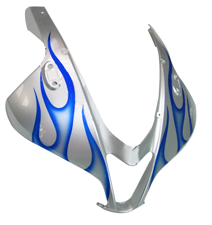 2007-2008 Honda CBR 600 RR Silver & Blue Flame Racing Fairings Generic