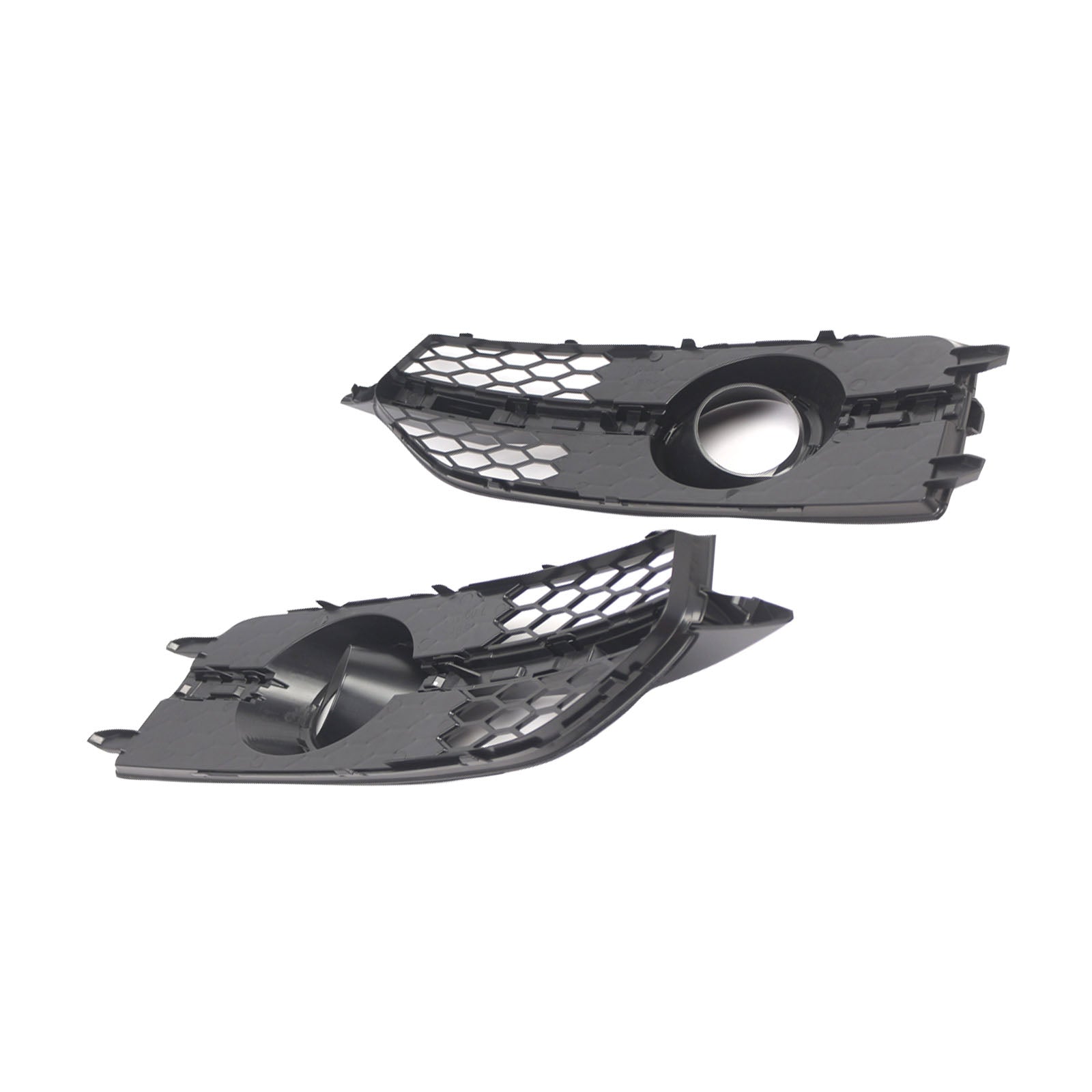 Black Front Bumper Fog Light Grille Cover Bezel Fit Audi S7 A7 S-Line 2012-2015