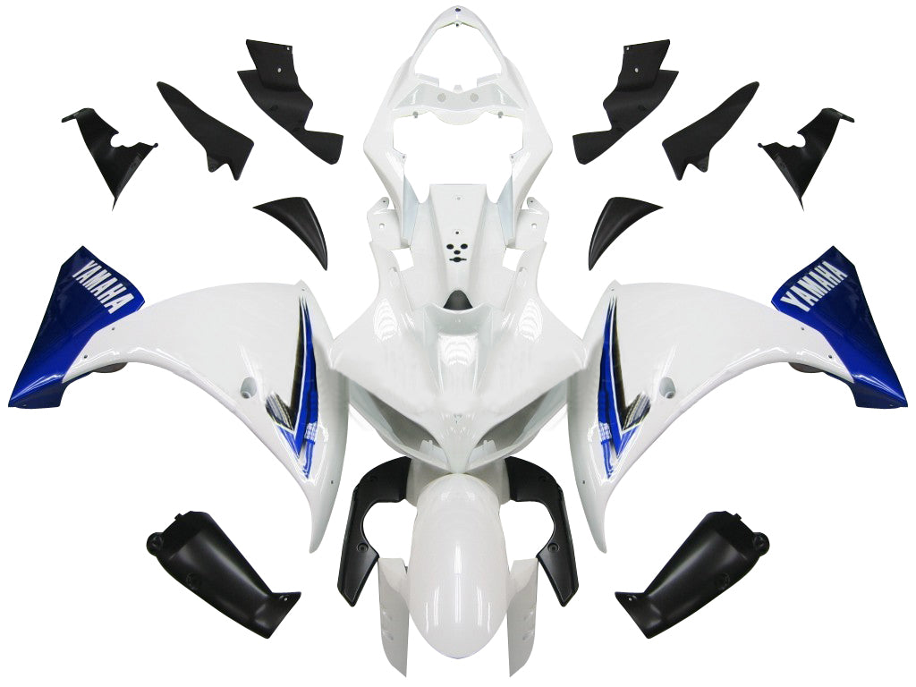 2009-2011 Yamaha YZF-R1 Blanc Bleu Noir Carénages Racing Générique