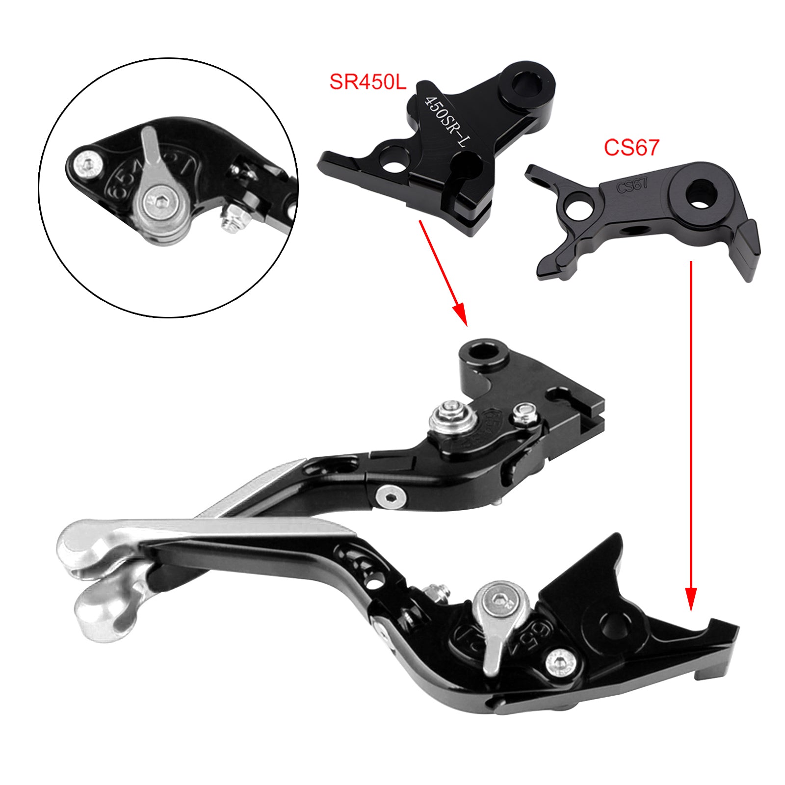 Justerbar kopplingsbromsspak passar för VOGE DS900X 900DSX 2024-2026