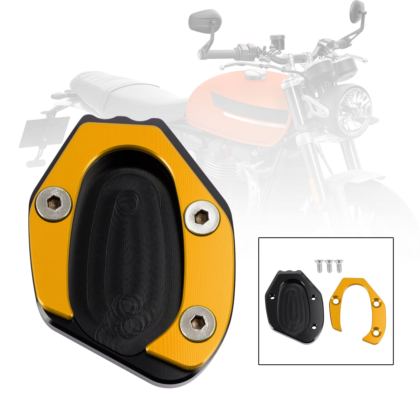 Kickstand Enlarge Plate Pad fit for speed twin 1200 19-21 thruxton 1200/R 16-19