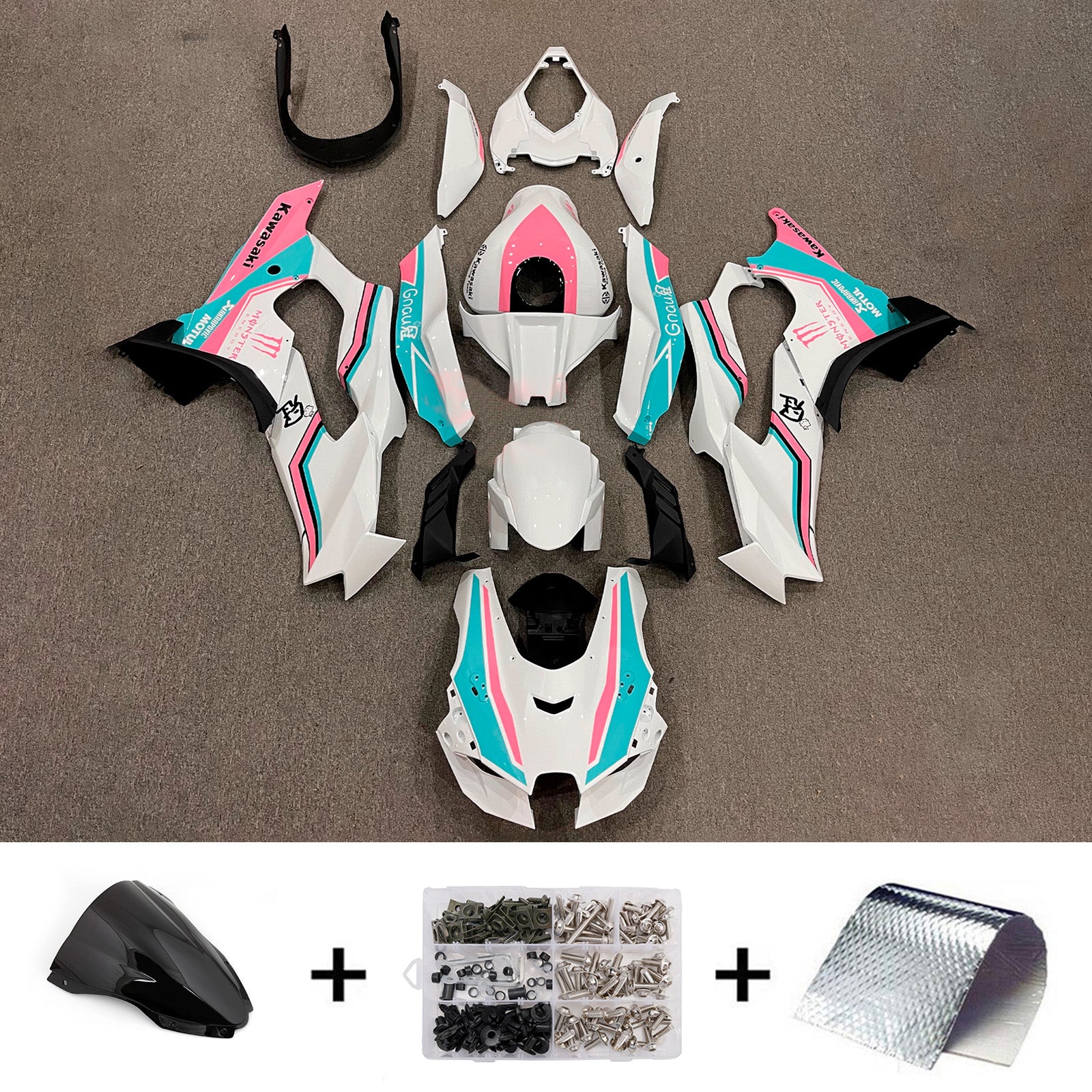 Kit carenatura iniezione Carrozzeria ABS adatto per Kawasaki ZX-10R ZX-10RR 2021-2025