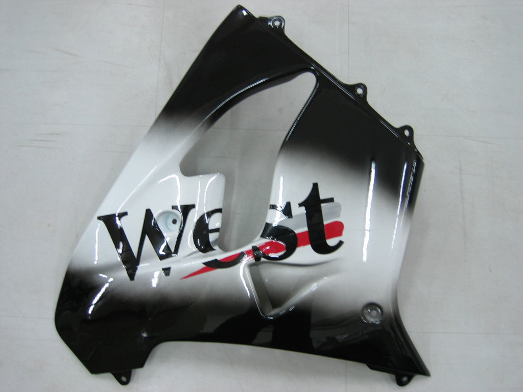 2000-2001 Kawasaki ZX 9R stroomlijnkappen Zwart Wit West ZX9R Racing Generiek