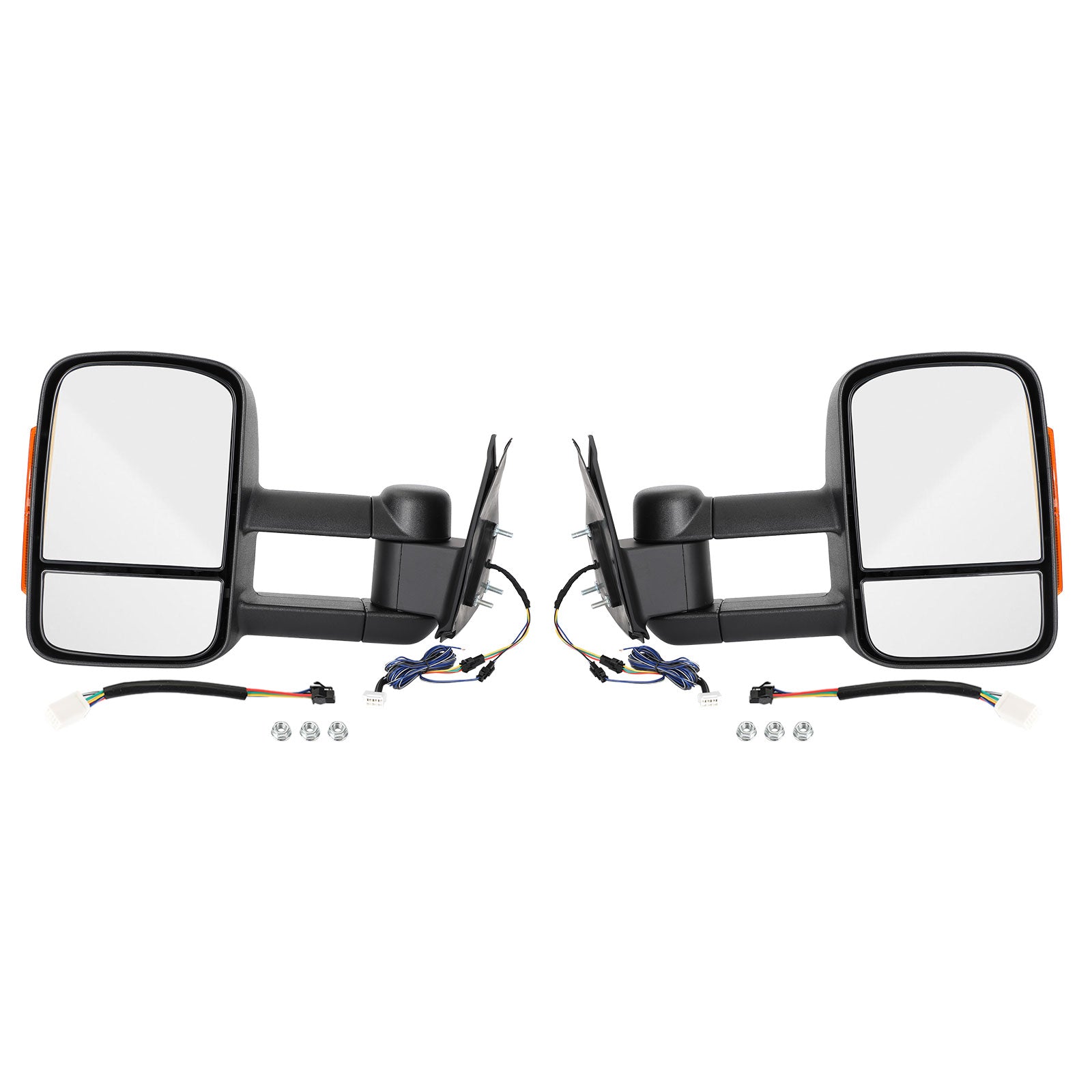 Pair of Electric Extendable Towing Mirrors for Toyota Hilux 2005-2011 Black