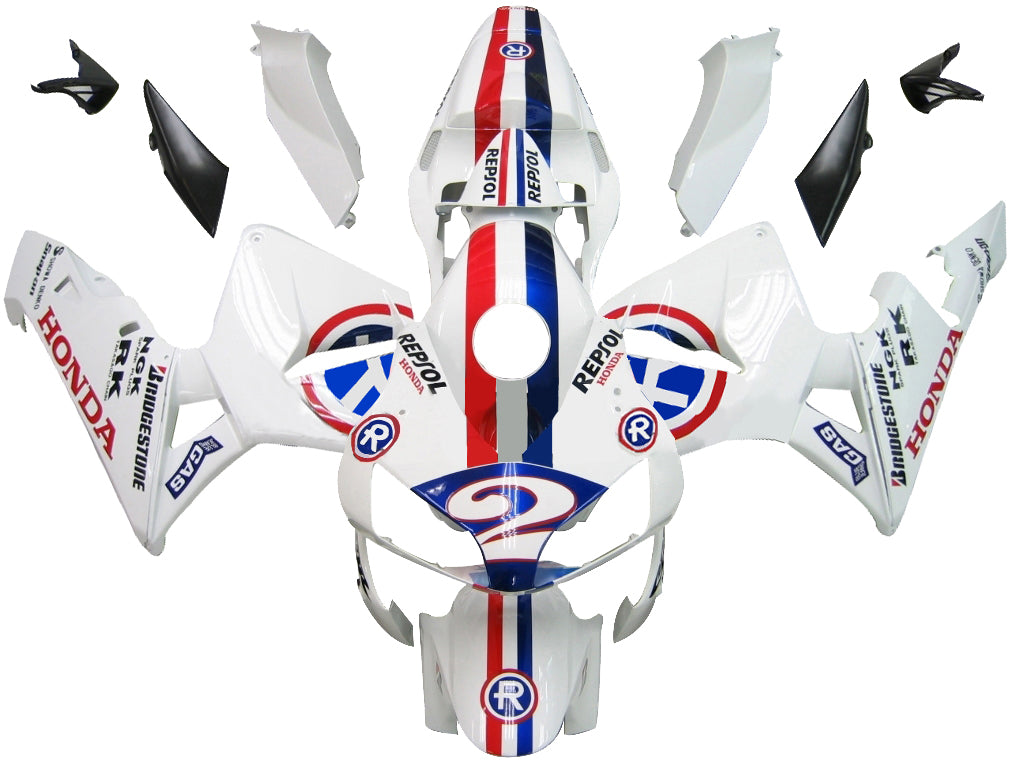 2003-2004 Honda CBR 600 RR No.2 Carénages Repsol Racing Blanc Générique