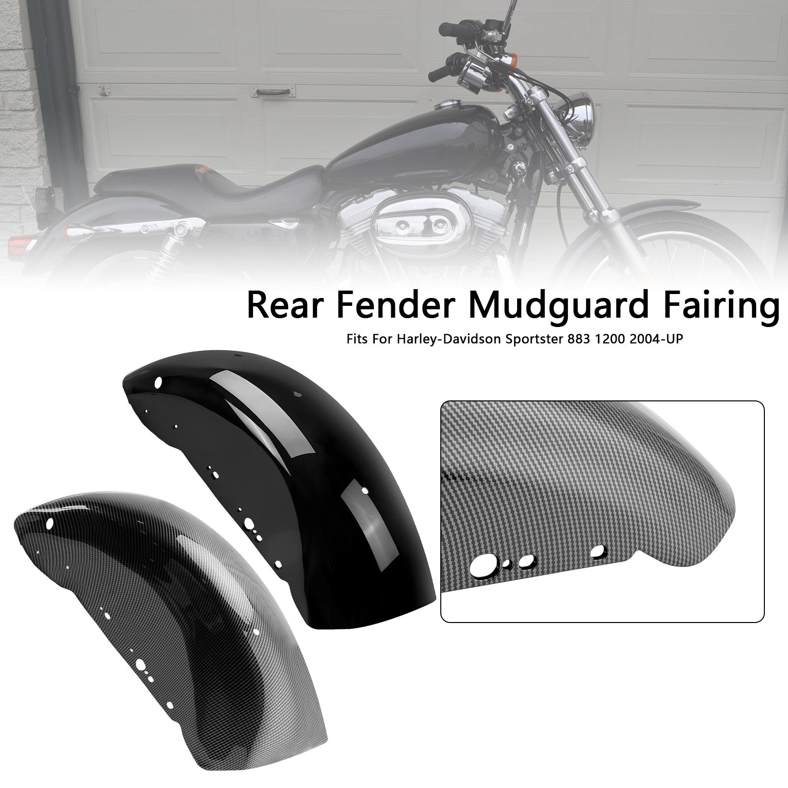 2004-UP Sportster 883 1200 Rear Fender Mudguard Fairing