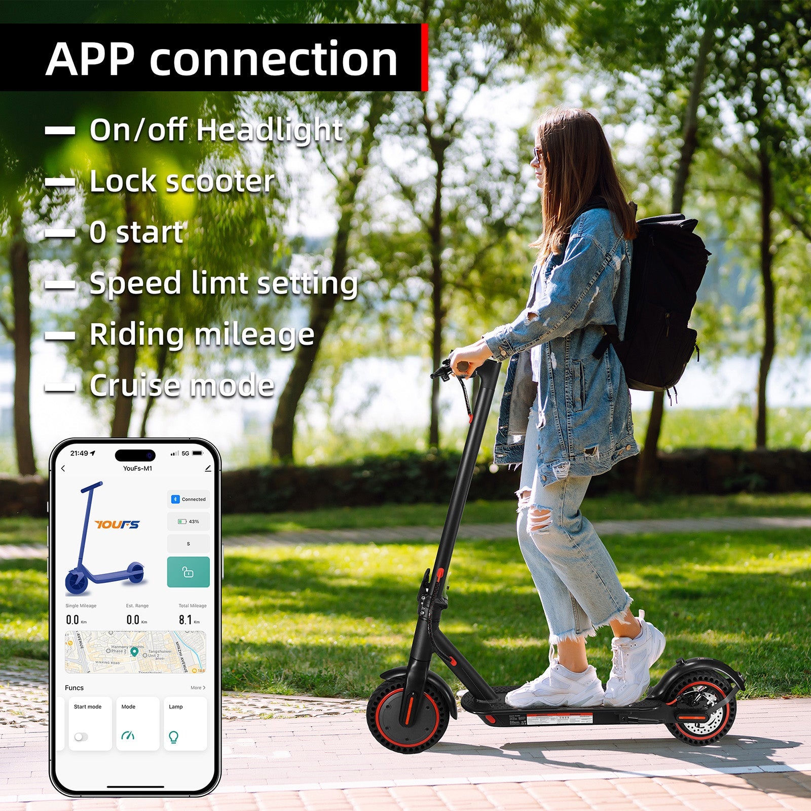 35KM 8.5" Folding Electric Scooter With app 350W Range 25km/h City Commute