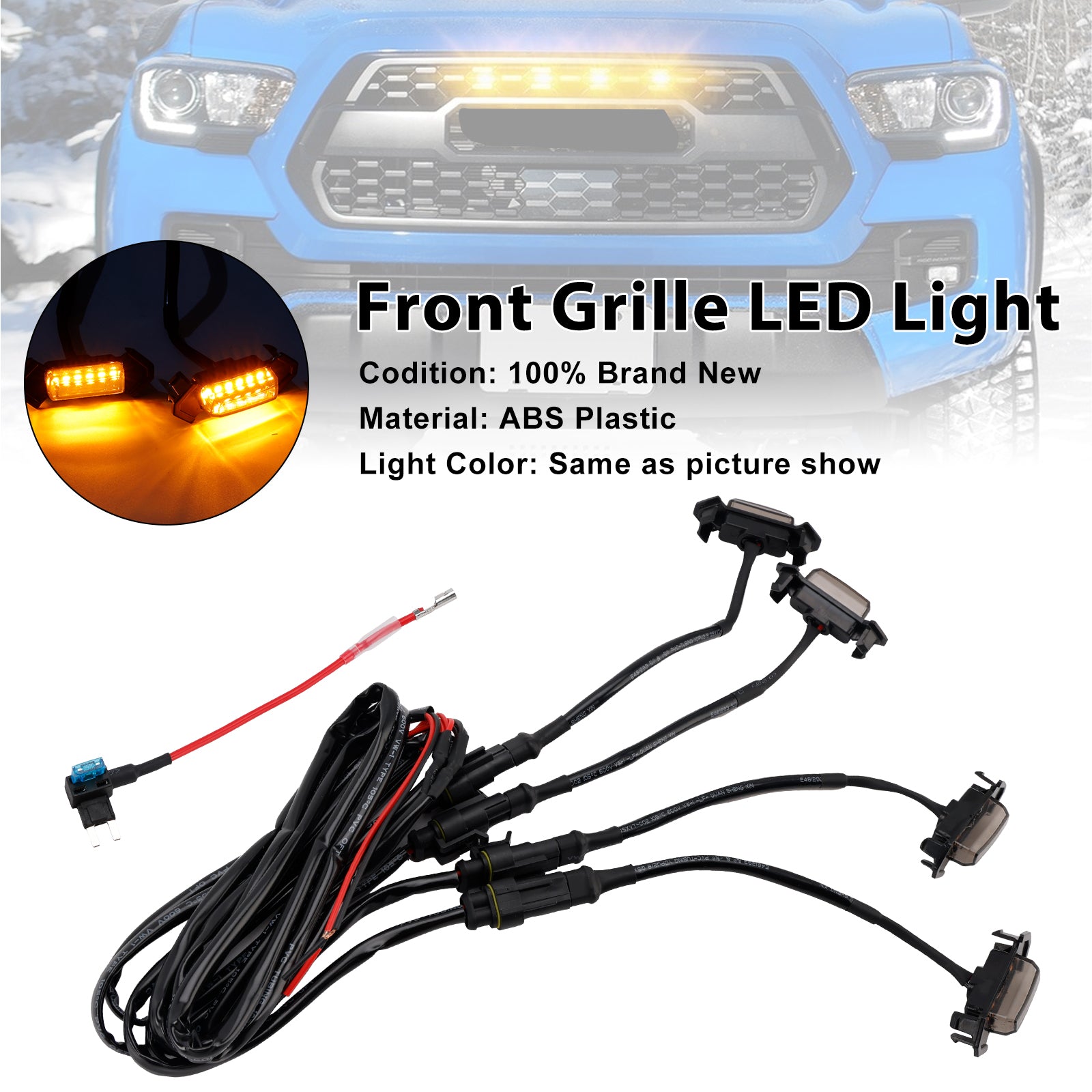 2016-2023 Toyota Tacoma gerookte lens amberlicht LED-lichtset voorgrille