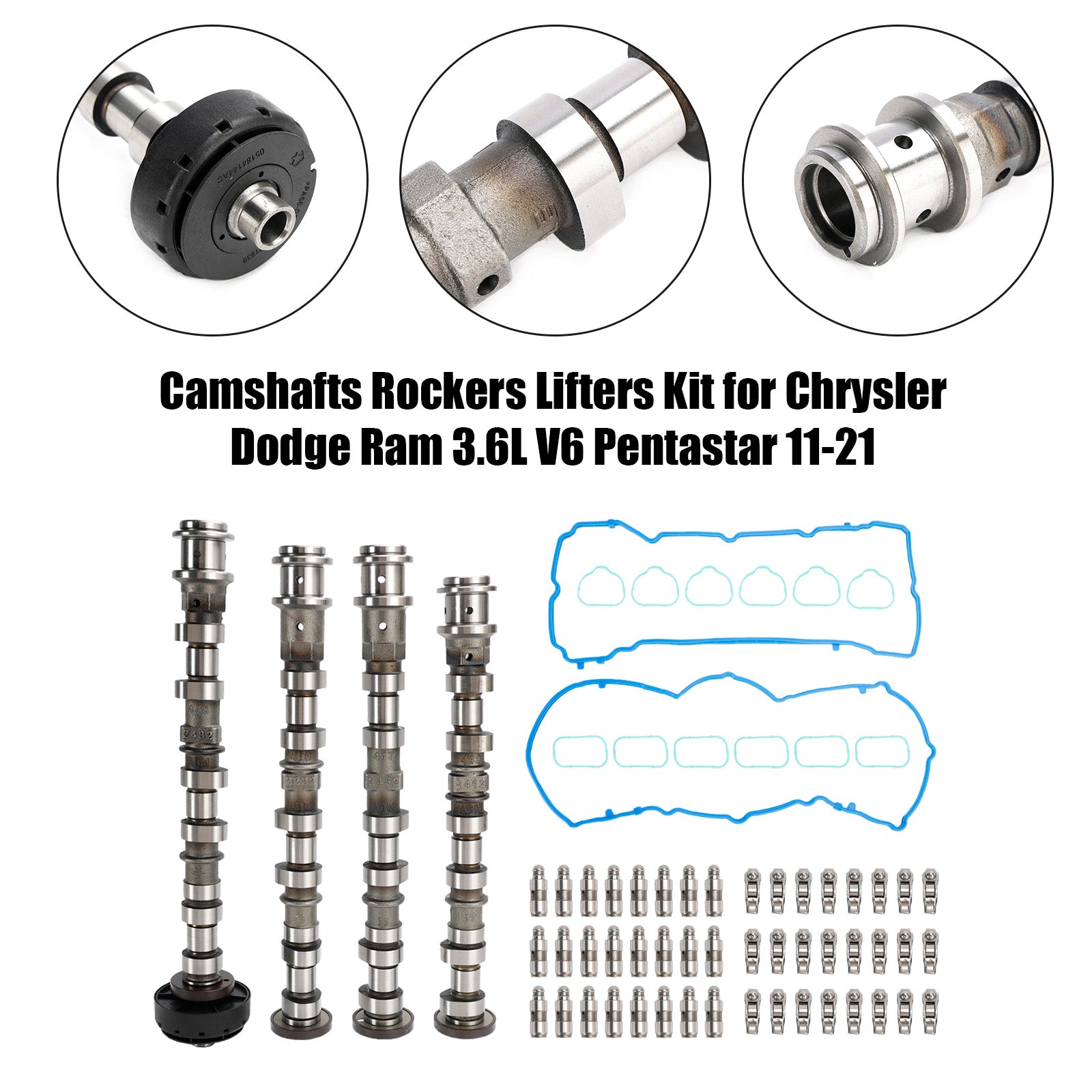 Camshafts Rockers Lifters Kit for Chrysler Dodge Ram 3.6L V6 Pentastar 11-21