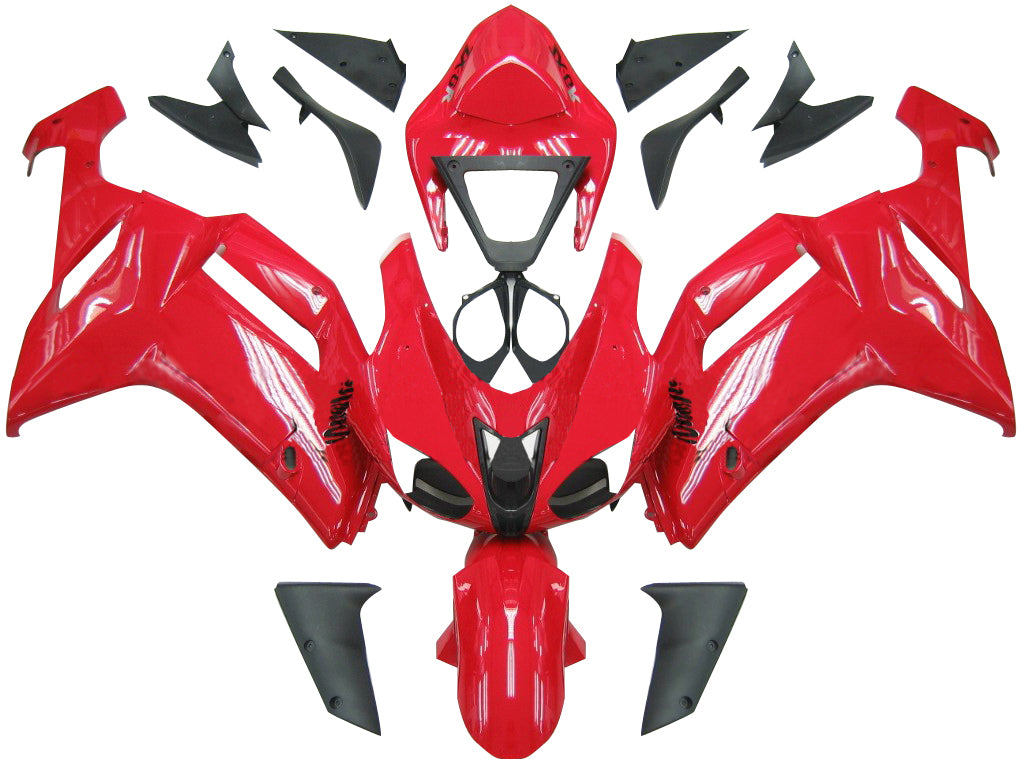 2007-2008 Kawasaki ZX6R ZX636 stroomlijnkappen Rood Ninja ZX6R Racing Generiek