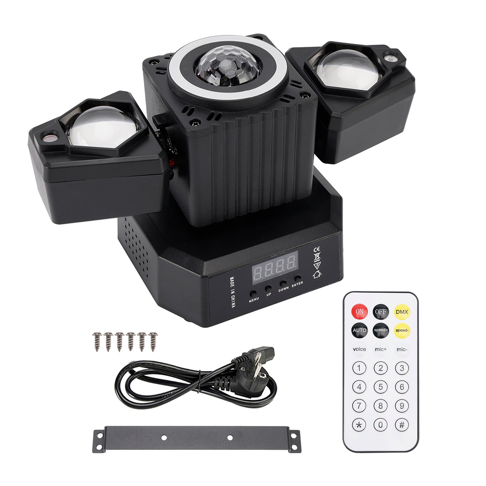Bewegend hoofdlicht Roterende discobal Laserstraal Strobe Afstandsbediening DMX-podiumlicht