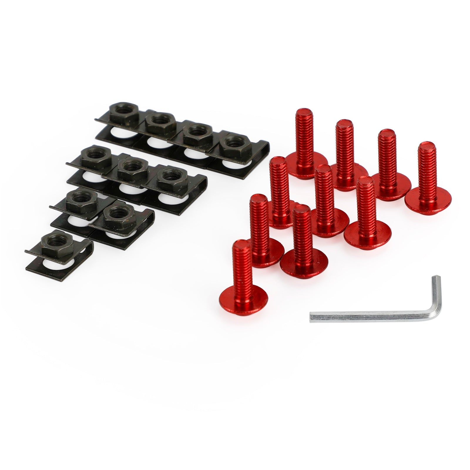 Motorcycle Aluminium Kuipscherm M6x20mm Schroefbouten Clips kit AANTAL 10