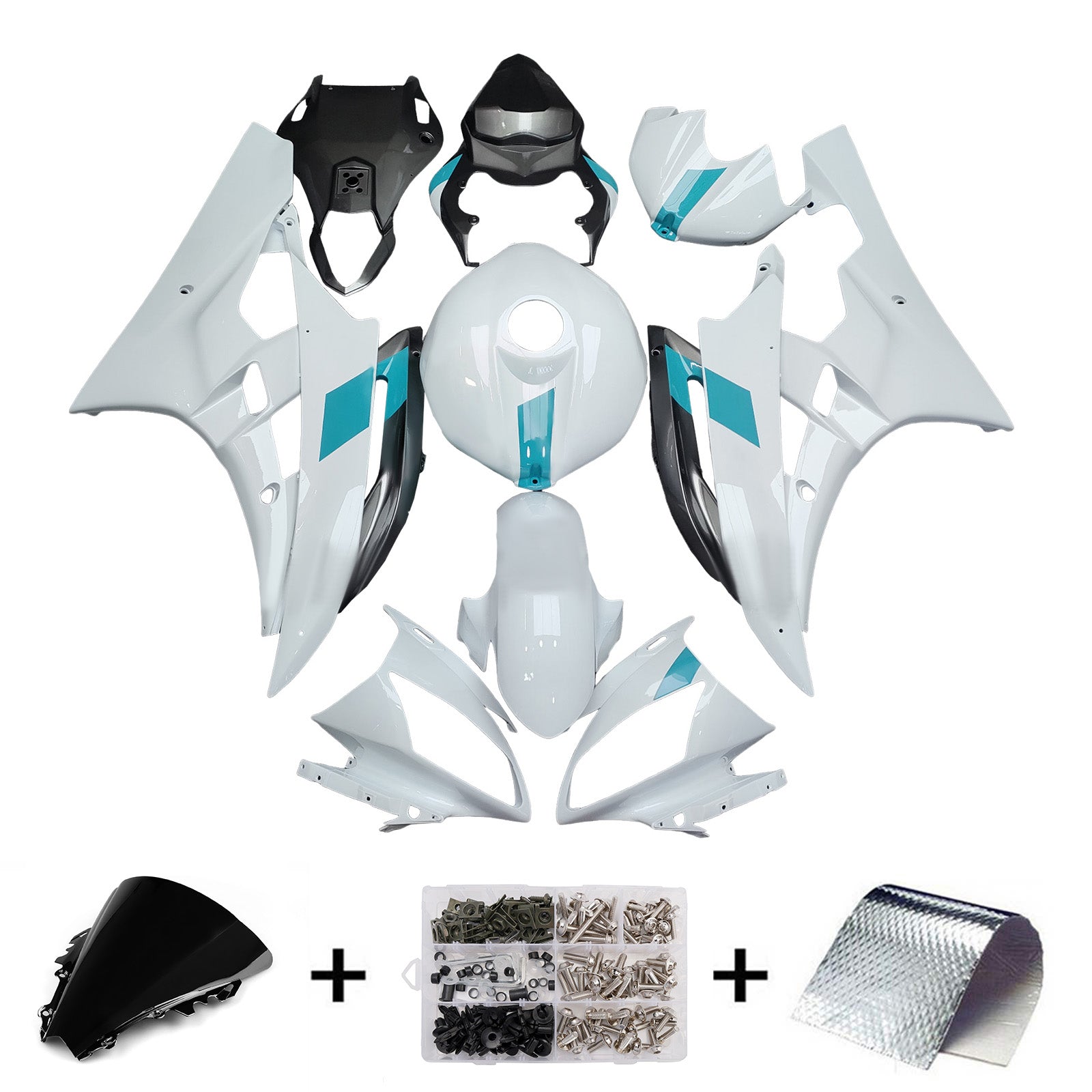 Kit de carénage d'injection carrosserie plastique ABS pour Yamaha YZFR6 YZF-R6 2006-2007