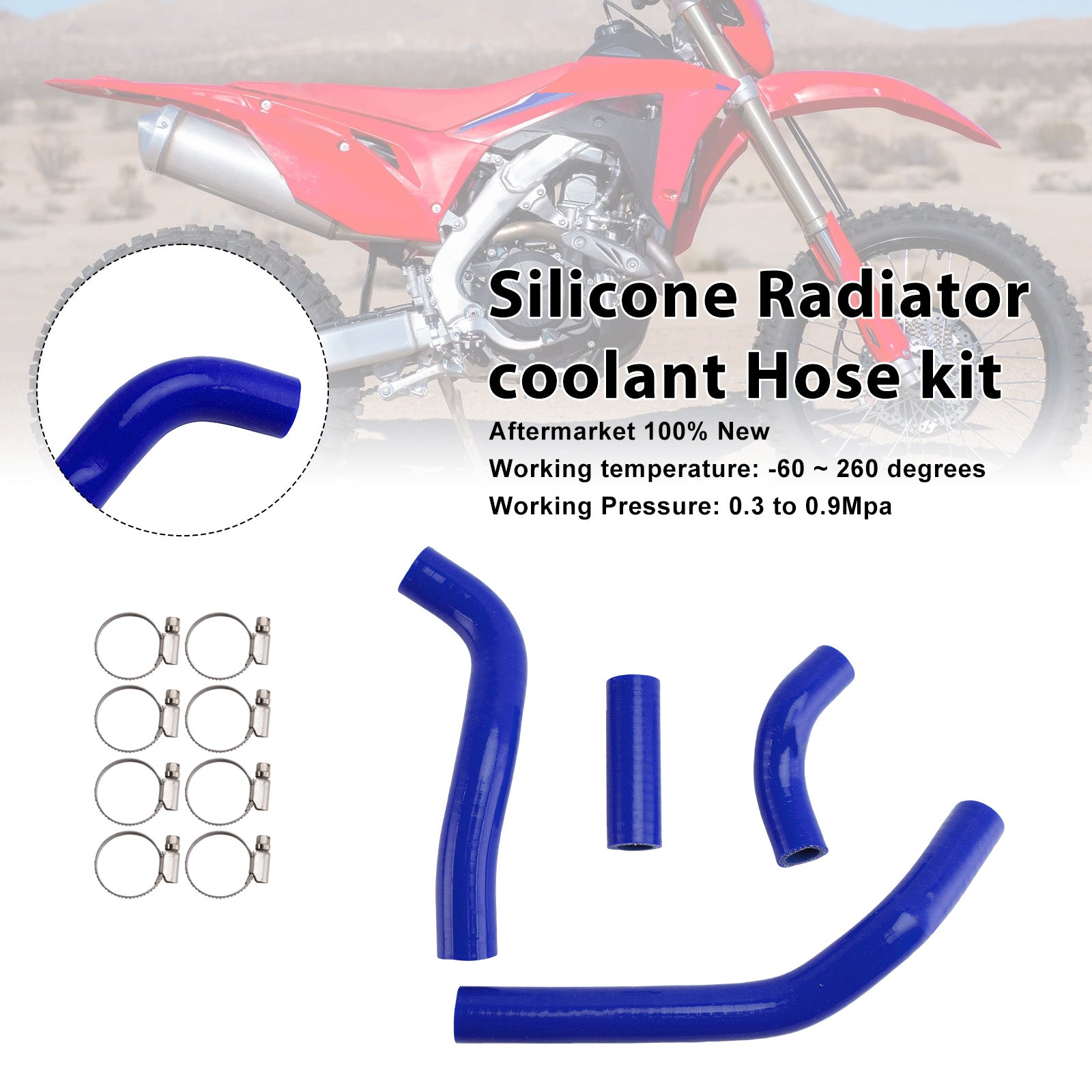 Silicone Radiator coolant Hose kit Fit For Honda CRF450R RX RWE 21-25