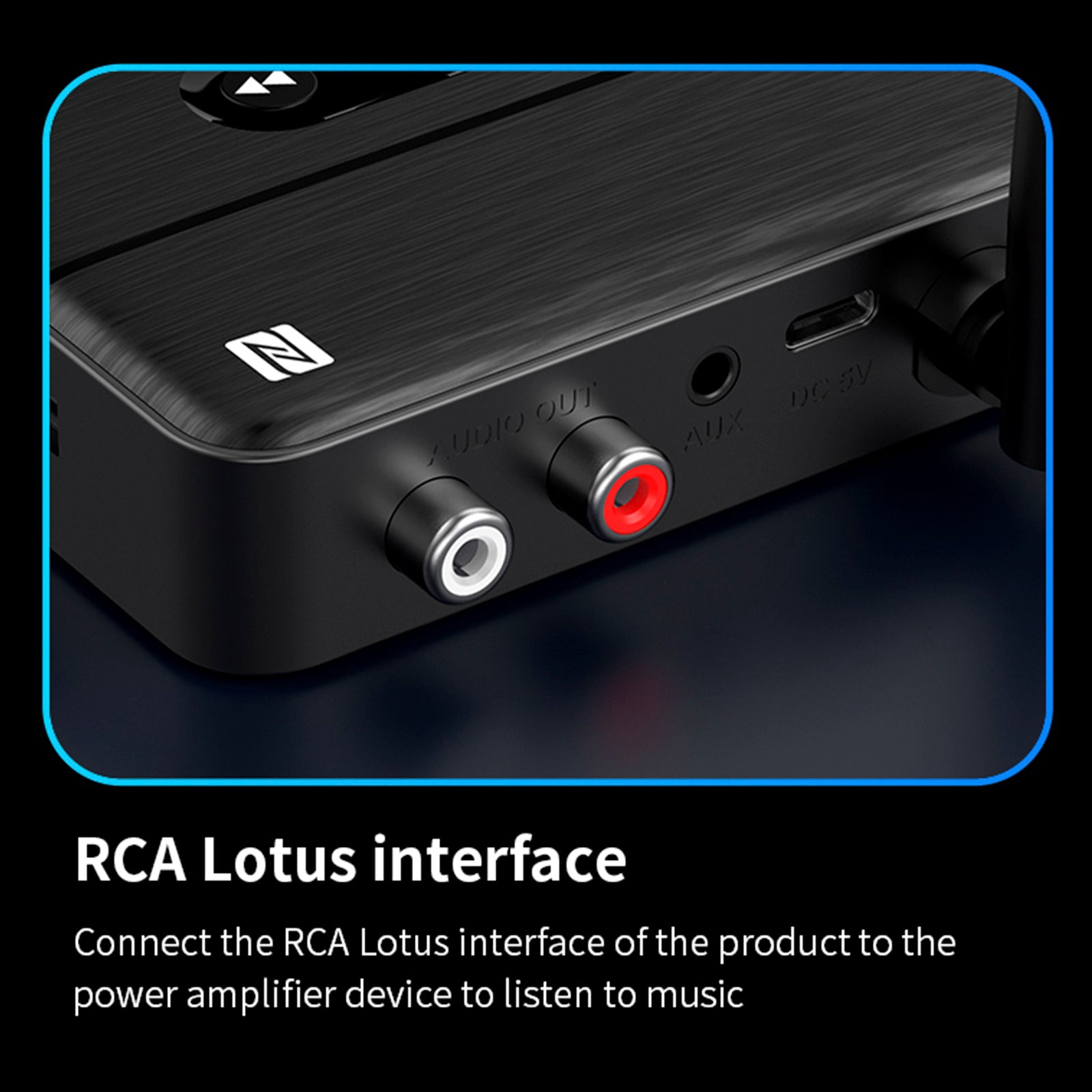 Receptor de audio NFC Bluetooth 5.4 Amplificador AUX/RCA Unidad flash USB para reproducir música