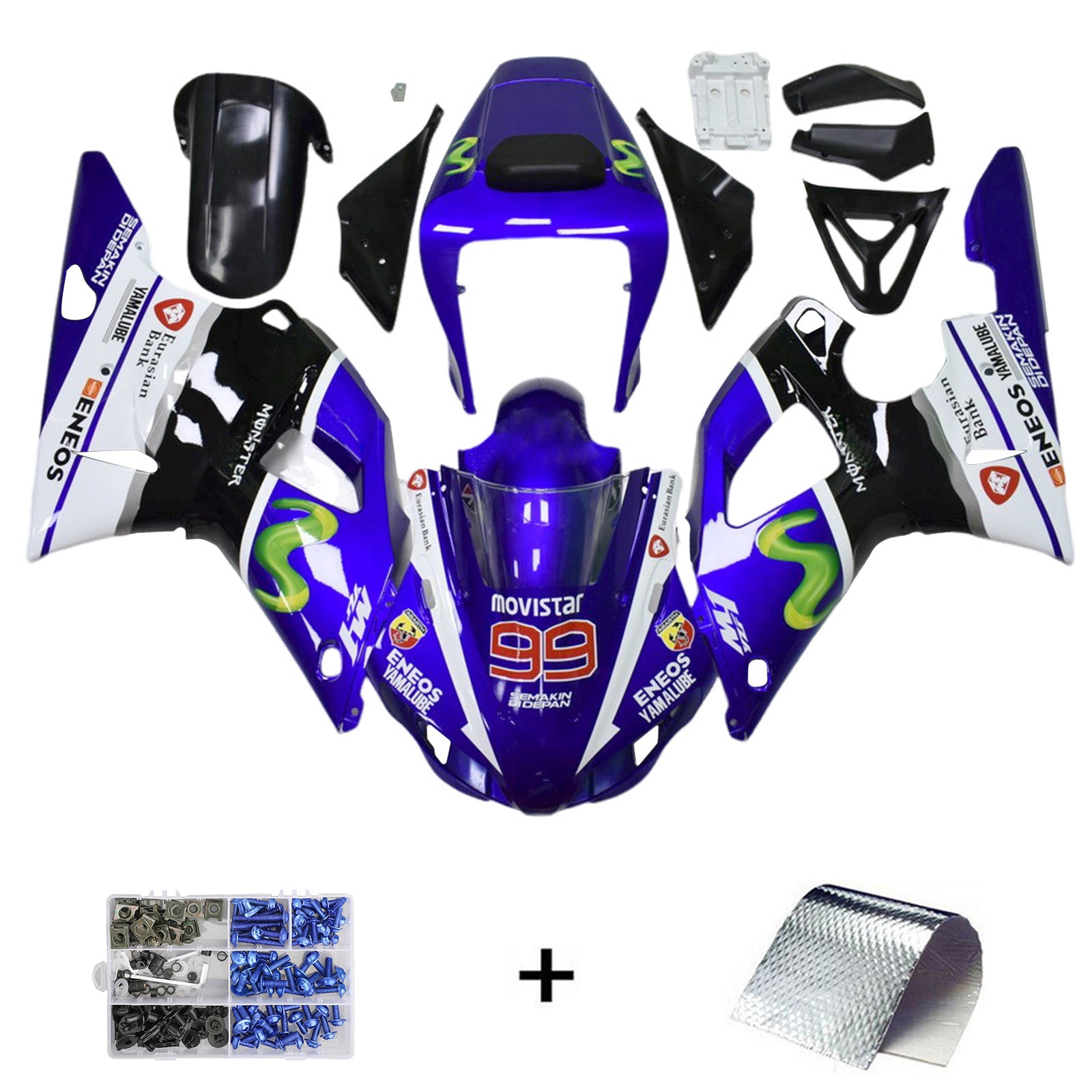 1998-1999 Yamaha YZF-R1 Kit de carénage d'injection carrosserie plastique ABS