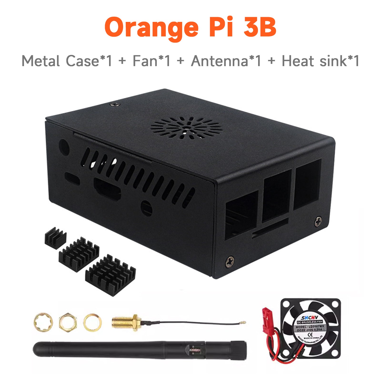 Nouveau boîtier en métal Orange Pi 3B en alliage d'aluminium avec ventilateur de refroidissement boîtier de refroidissement