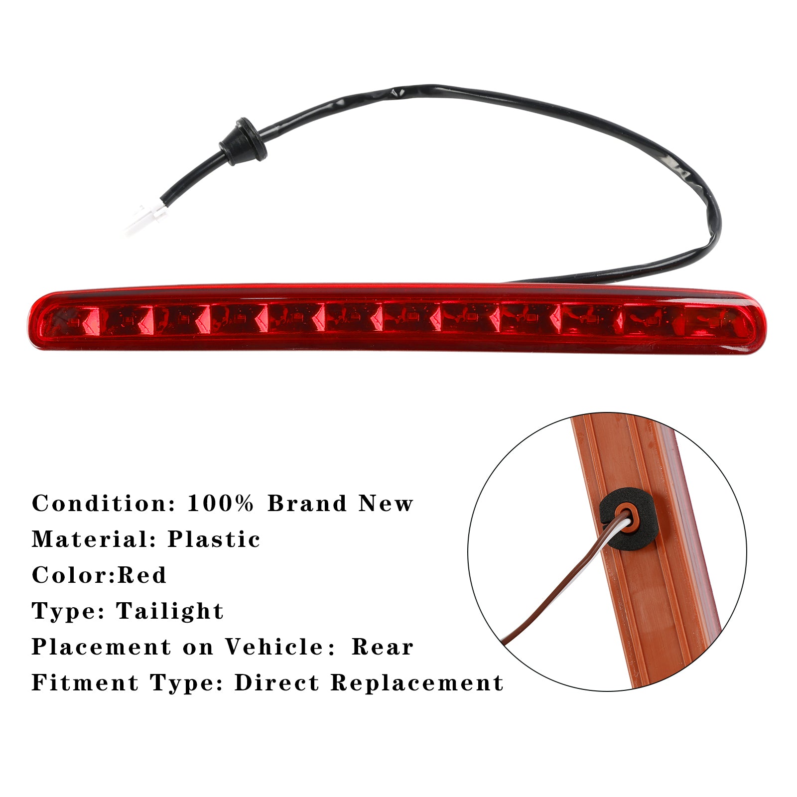 Rear High Mount Brake Stop Light Lamp For FIAT 500 CONVERTIBLE 2009-2018