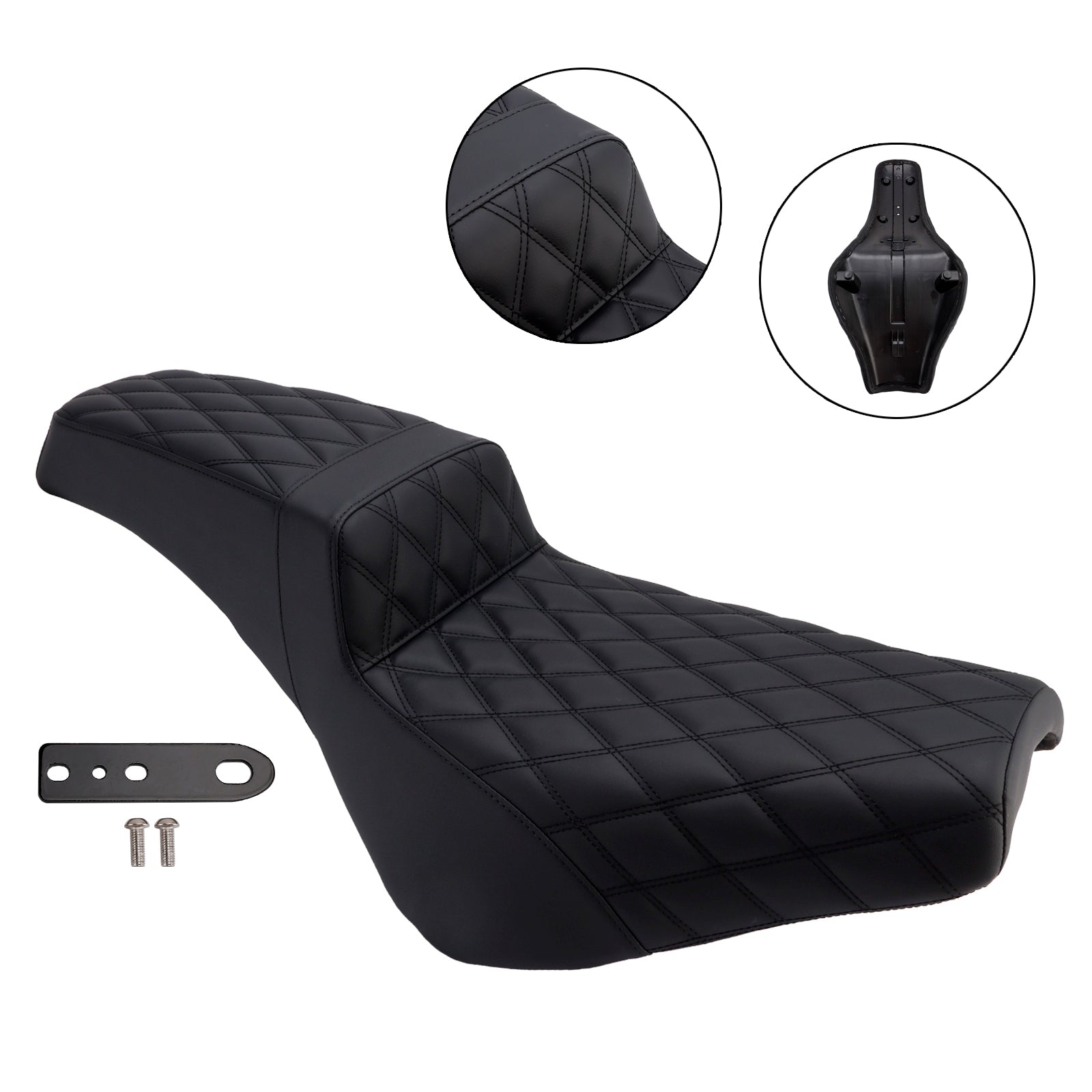 2021-2025 Street Bob 114 Softail Ribbed Complete Cushion Rider Passenger Seat