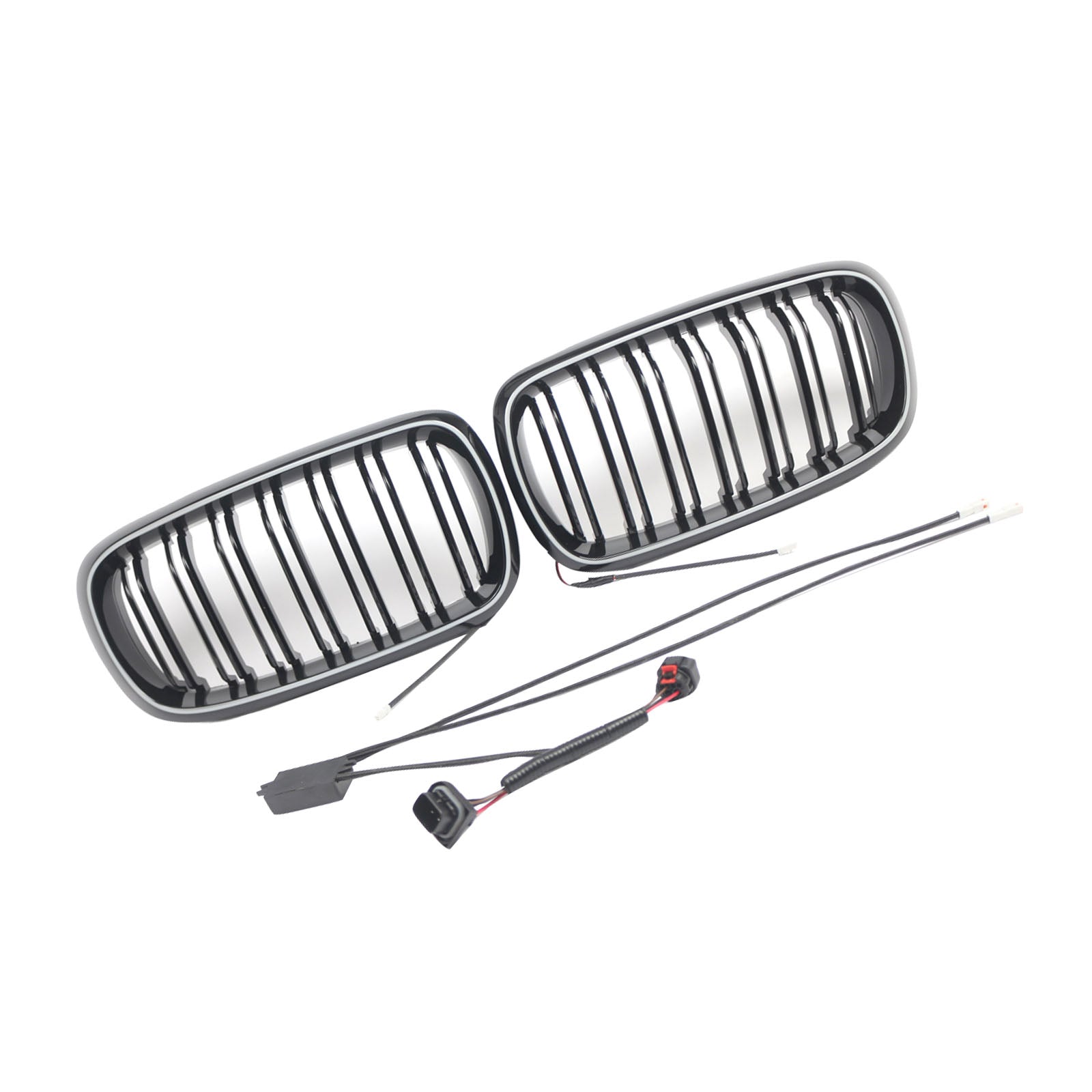Double Slat Front Bumper Kidney Grille Fit BMW X5/X6 F15 F16 2013-2018