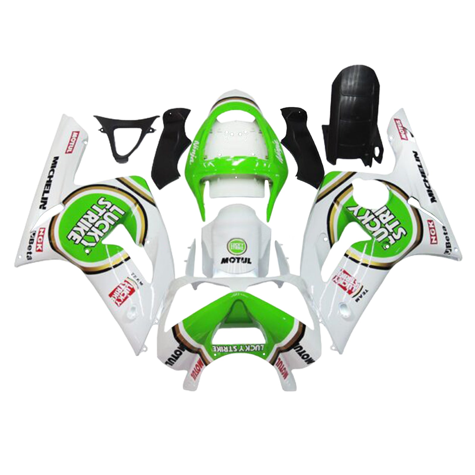 Injeksjon Fairing Kit Bodywork Plast Abs Fit for Kawasaki ZX6R 636 2003-2004