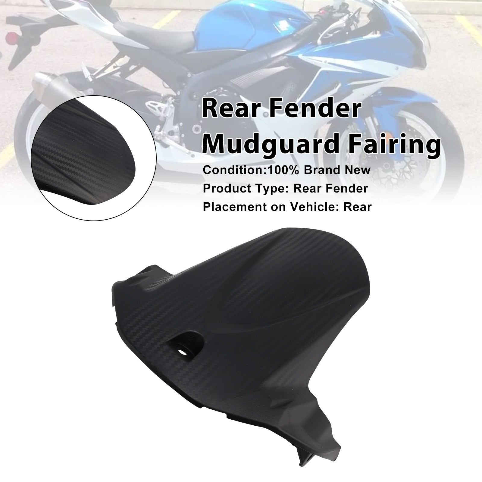 For Suzuki GSX-R600 2011-2025 Rear Fender Mudguard Fairing