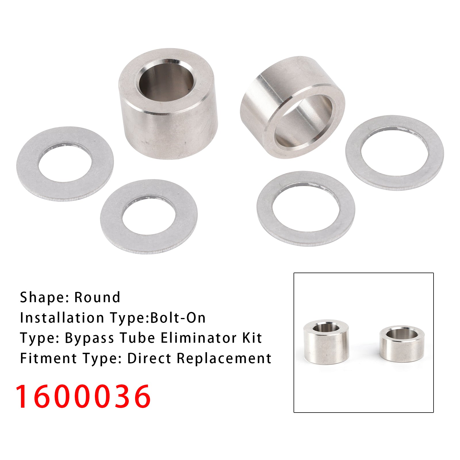 1600036 Bypass Tube Eliminator Kit Aluminiumshuntar och tätningsbrickor Bypass