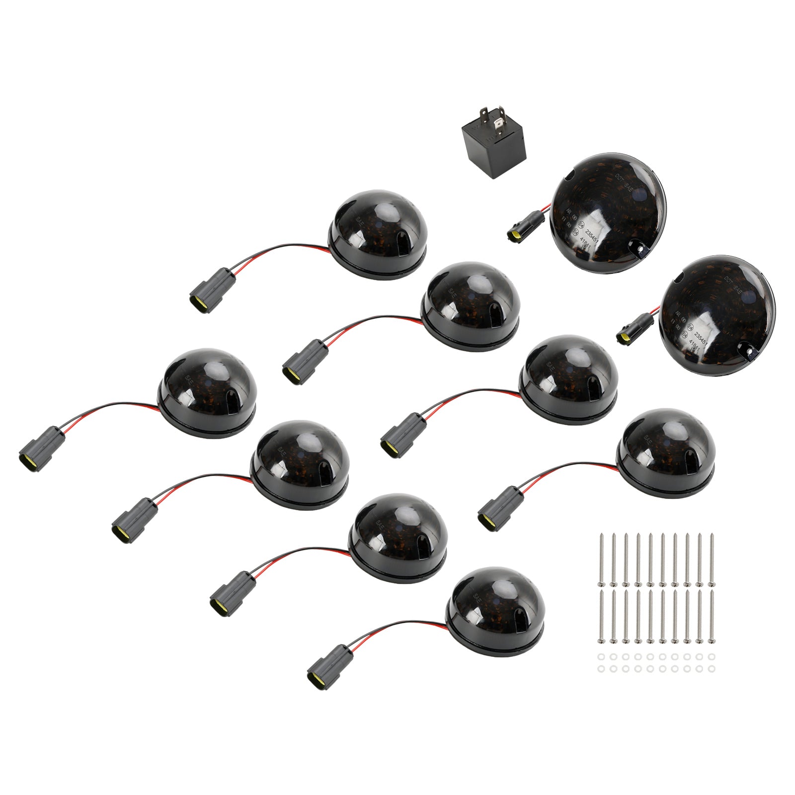 1983-1990 Land Rover Defender 90/110 fumée LED DRL conduite feux arrière antibrouillard Kit 10 pièces