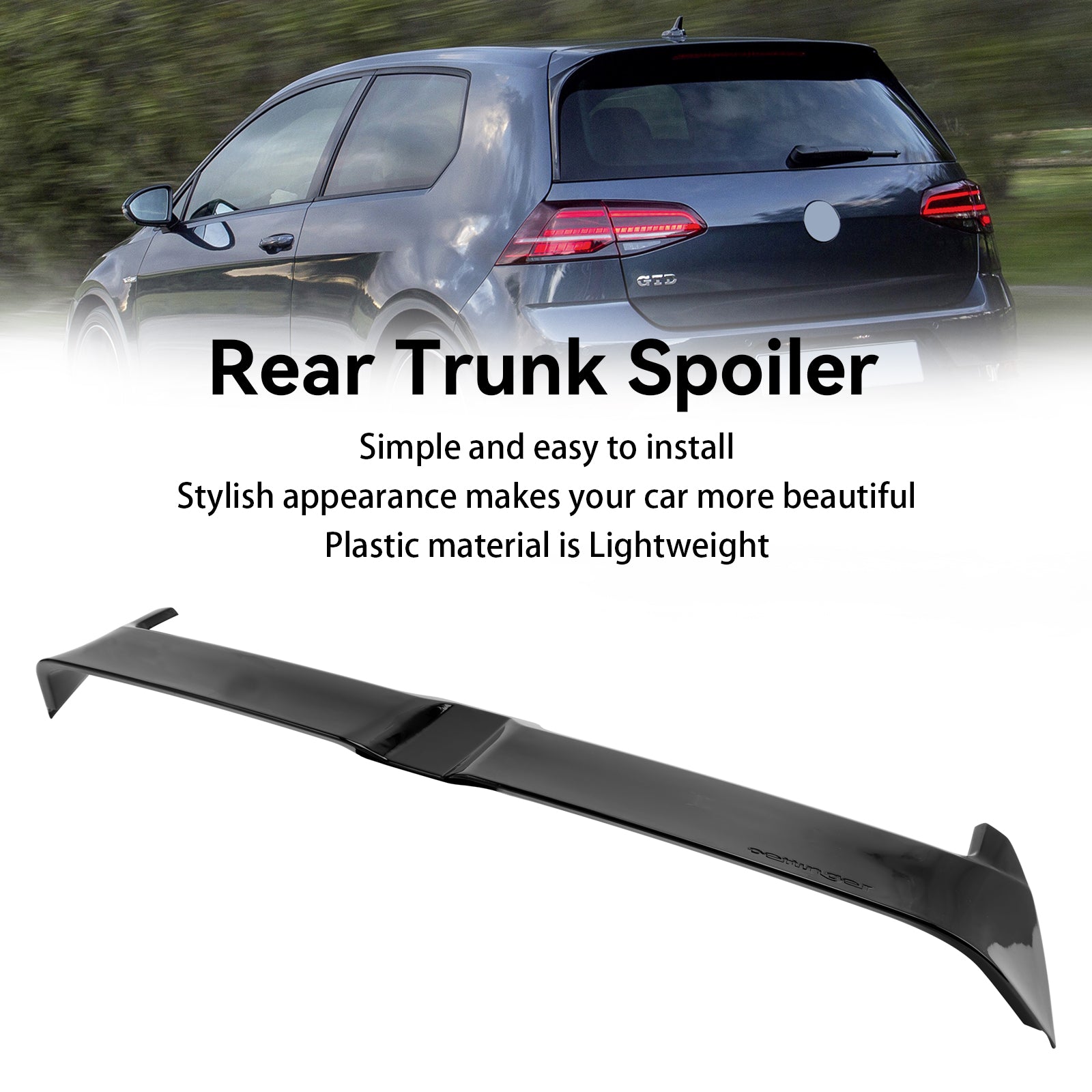 Oettinger Style Gloss Roof Boot Spoiler Fit VW Golf R GTD GTI MK7 MK7.5