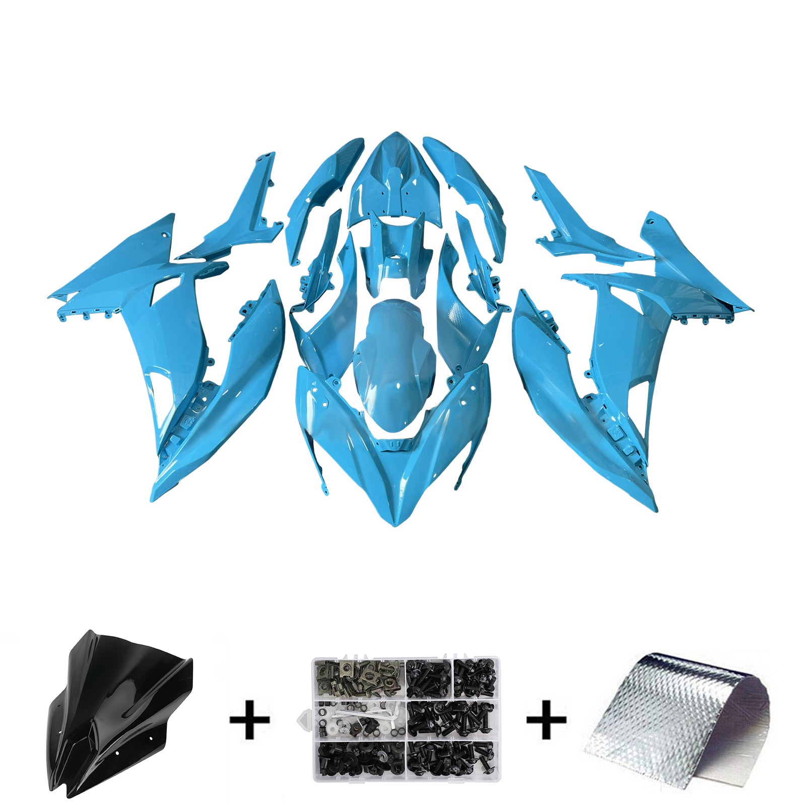 Injectie Kuip Kit Carrosserie Kunststof ABS geschikt voor Kawasaki ER-6F Ninja650R 2017-2019