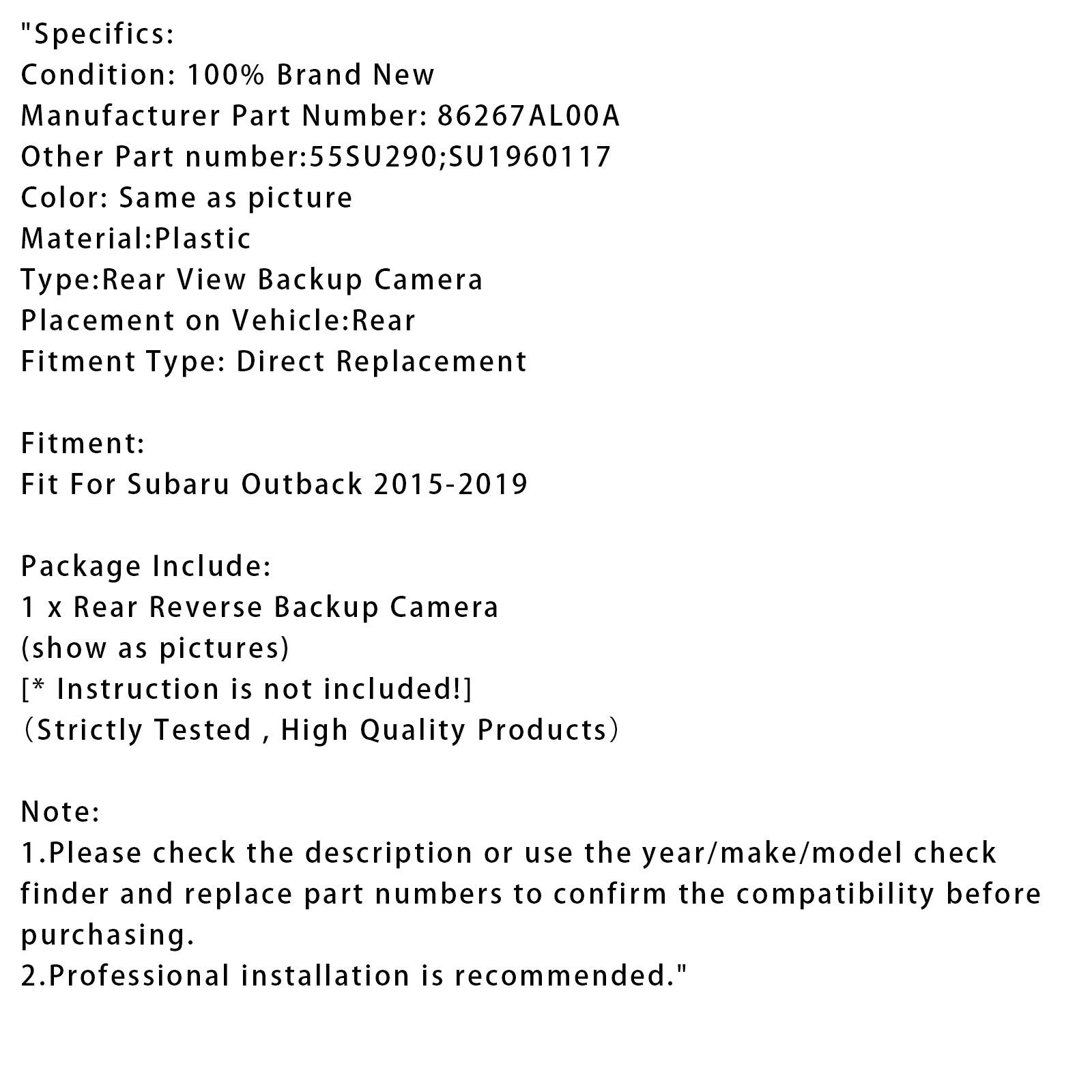 2015-2019 Subaru Outback