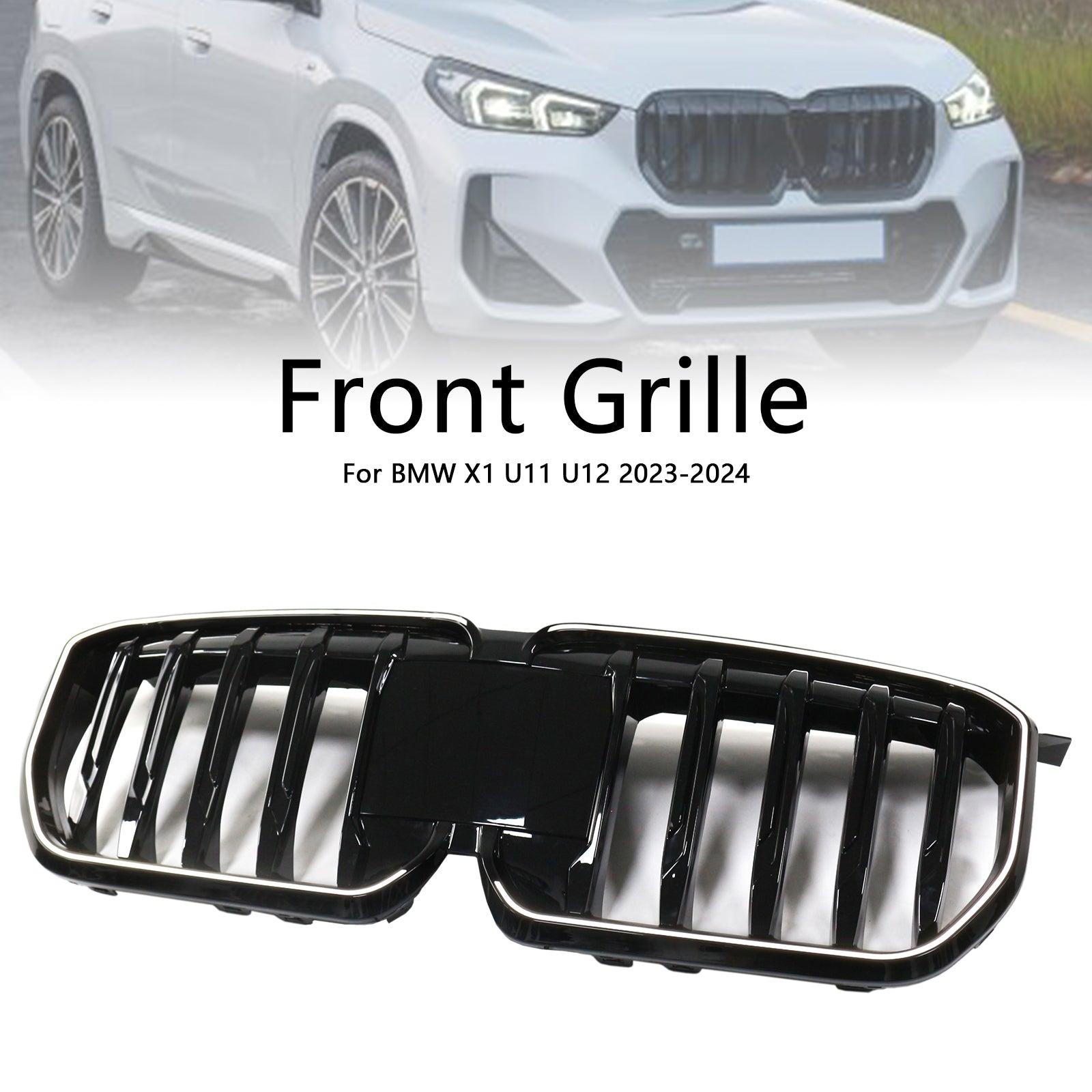 2023-2024 BMW X1 U11 U12 Gloss Black Front Challe Rein Grill Grille