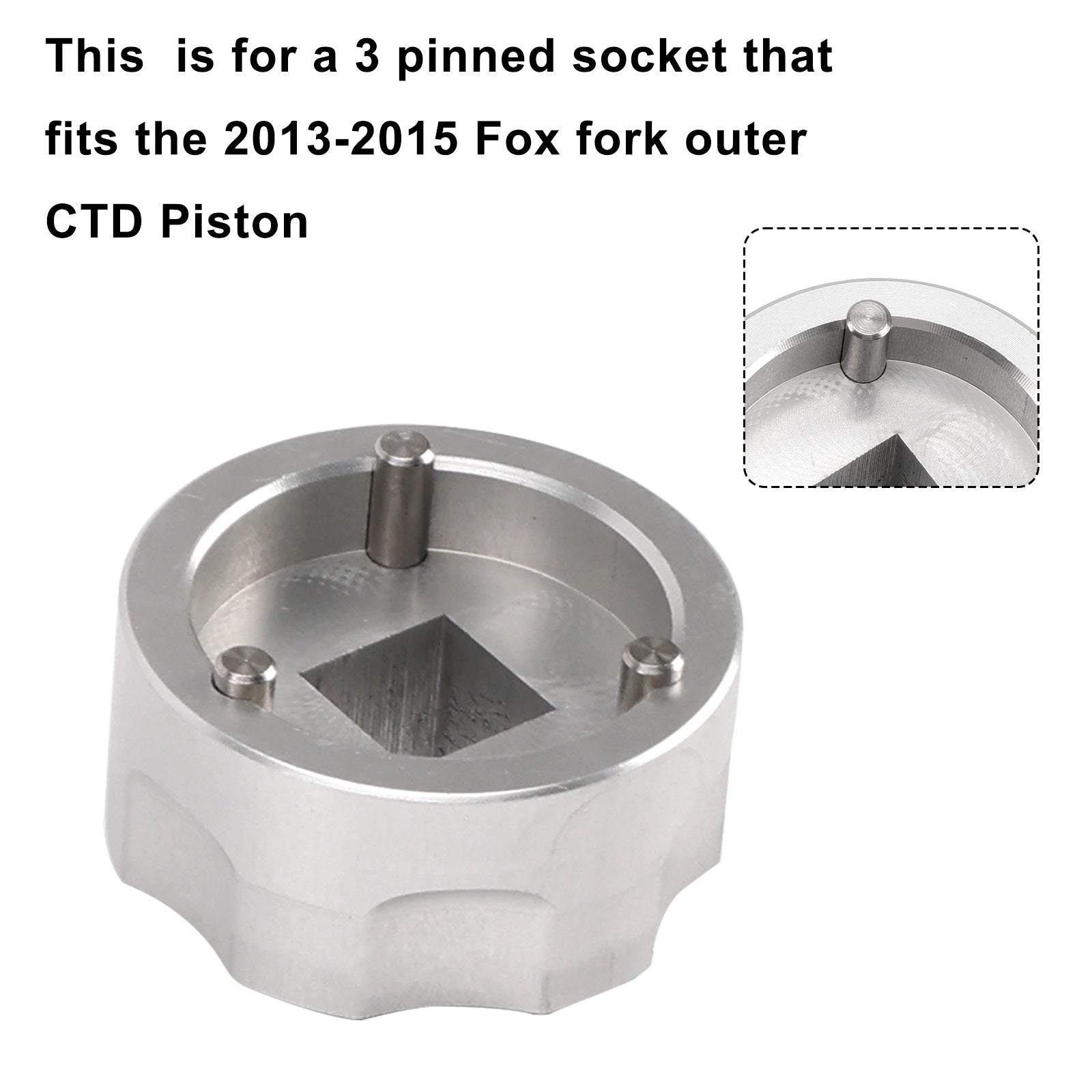 Outil de douille de fourche pour retrait du piston extérieur Fox CTD à 3 broches - 398-00-504