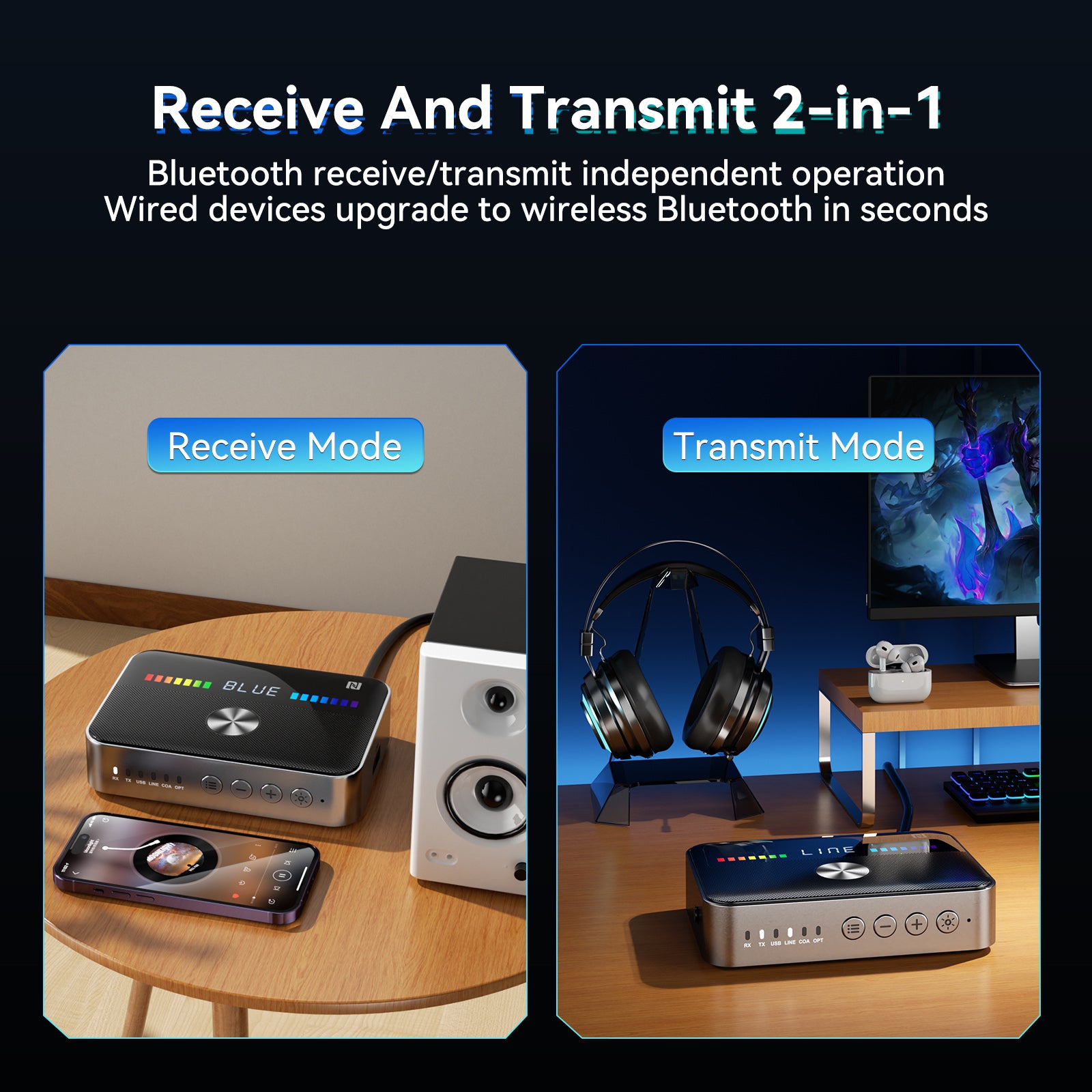 Récepteur Bluetooth 5.3, adaptateur Bluetooth NFC, transmetteur HIFI à Fiber optique coaxiale