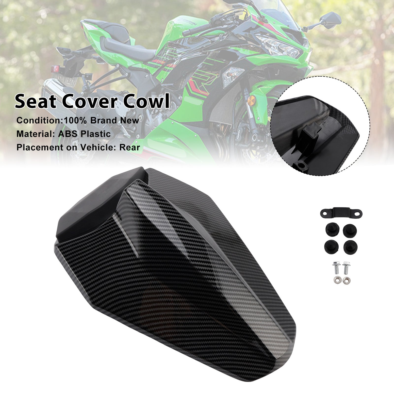 Racing Tail Rear Seat Fairing Cowl for Kawasaki ZX25R ZX4R ZX4RR 20-25