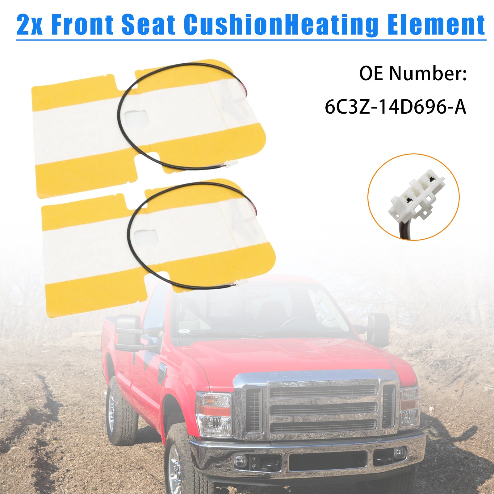 2005-2010 Ford F250 Super Duty Left & Höger framsäteskudde Värmeelement 6C3Z-14D696-A