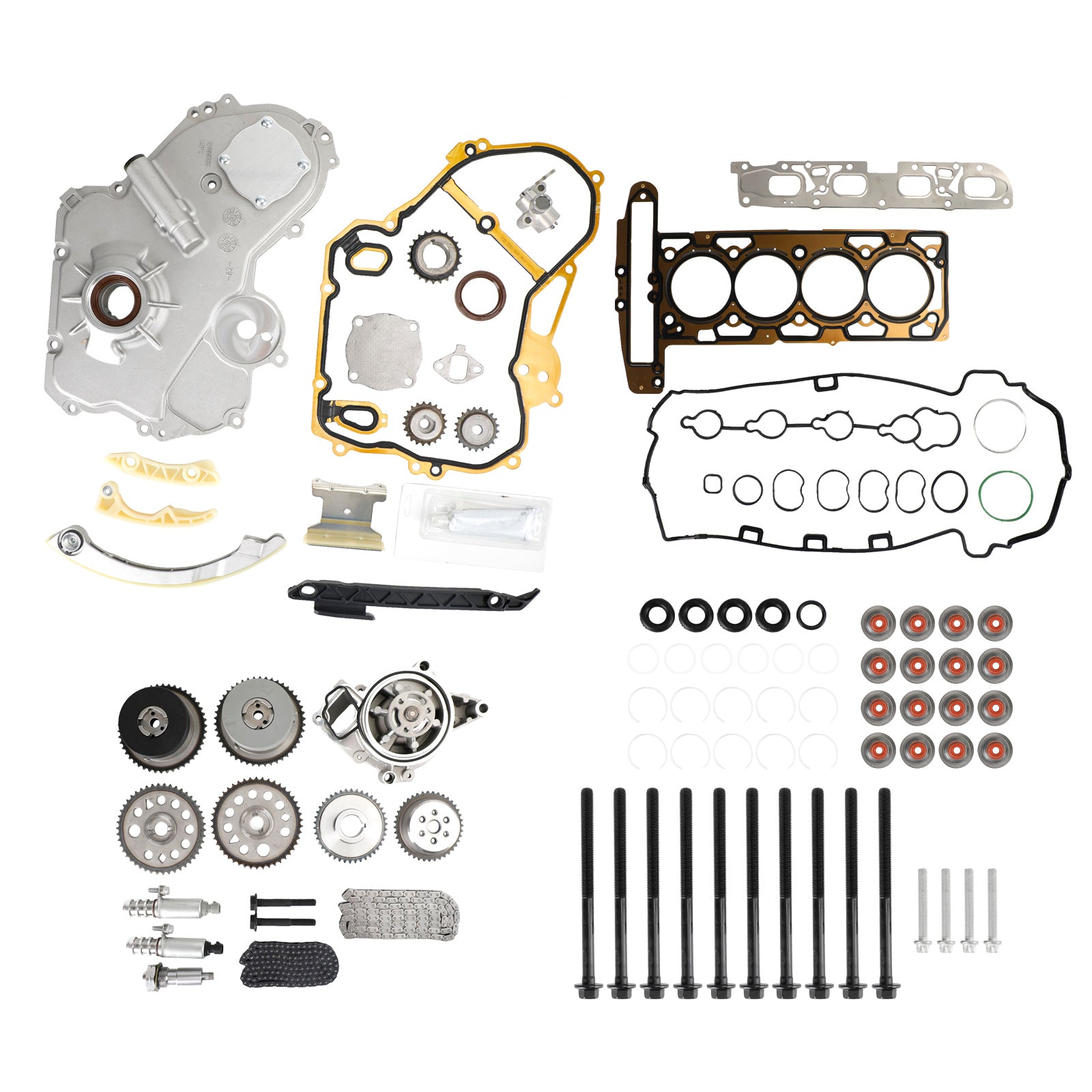 Kit de chaîne de distribution, pompe à huile, solénoïde, actionneur, couvercle d'engrenage pour GM 2,0 l, 2,4 l