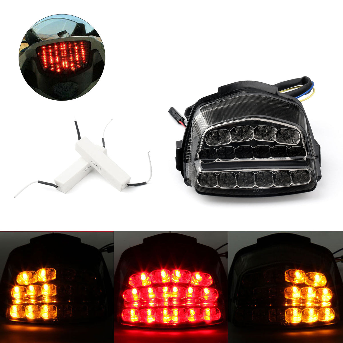2008-2016 Honda CBR1000RR Integrated LED TailLight Turn Signals Smoke Generic