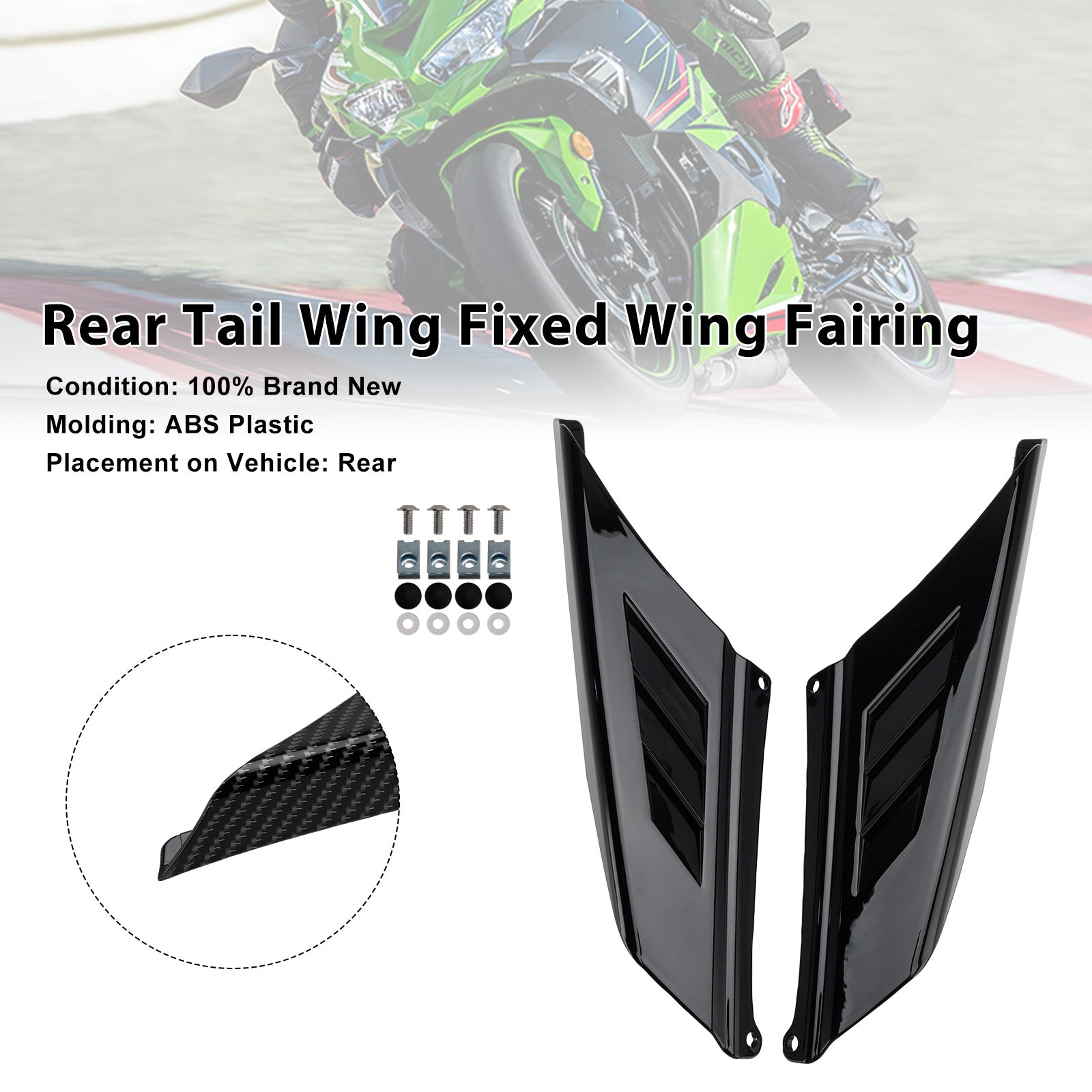 2023-2025 Kawasaki NINJA ZX-4R ZX-4RR Carénage d'aile arrière à aile fixe