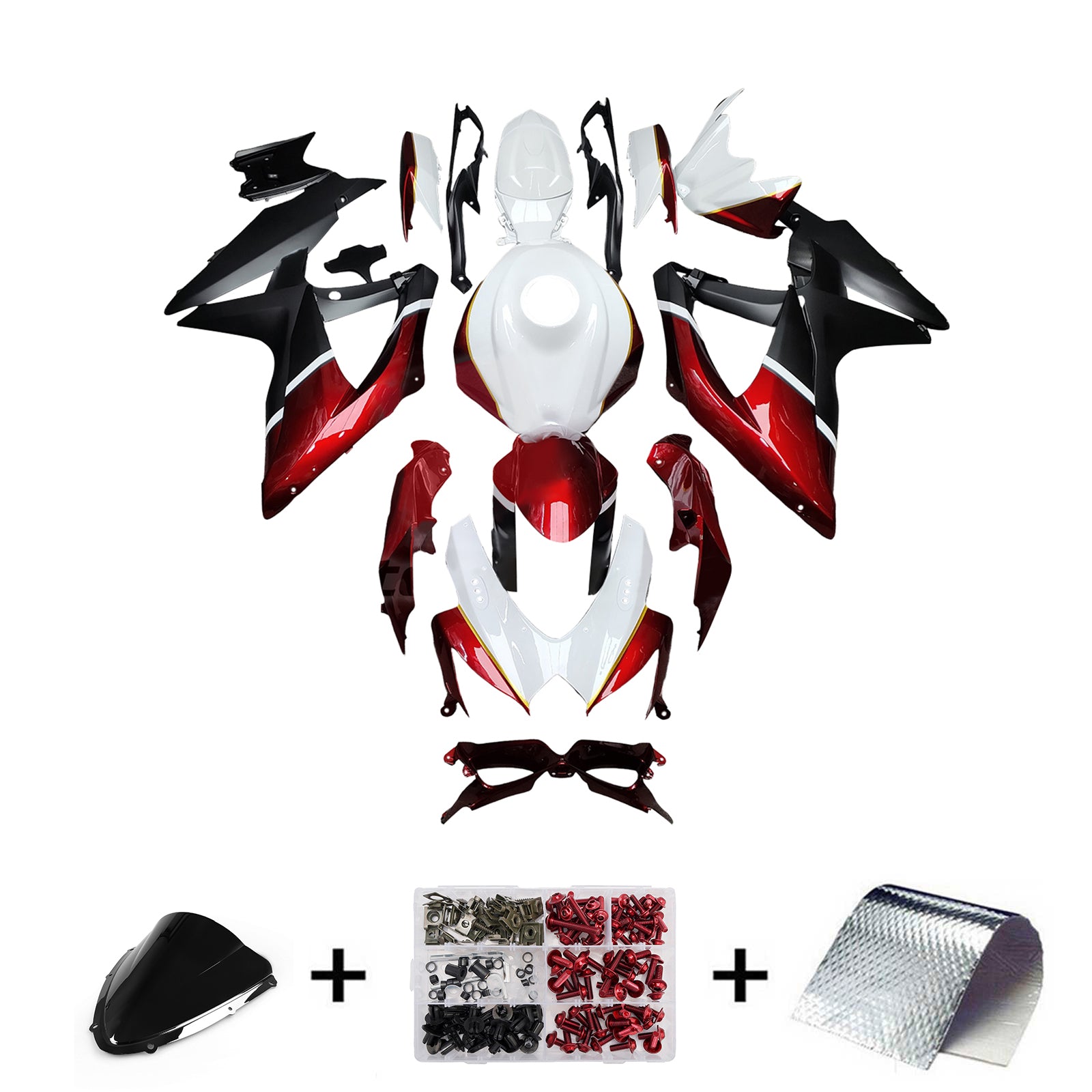 Kit de carénage d'injection carrosserie plastique ABS pour Suzuki GSXR 600/750 2008-2010 K8