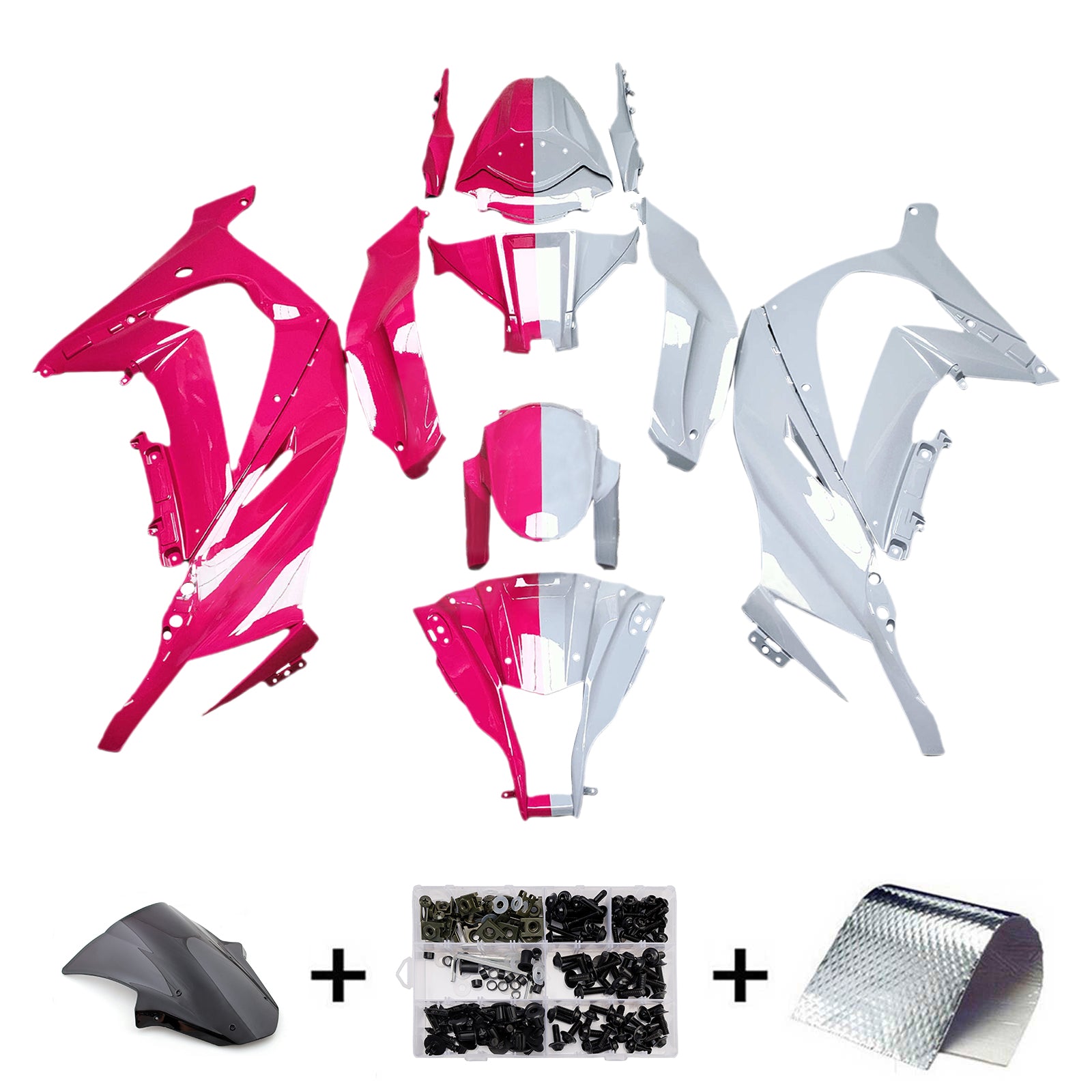 Injeksjon Fairing Kit karosseri plast ABS Fit for Kawasaki ZX10R 2011-2015