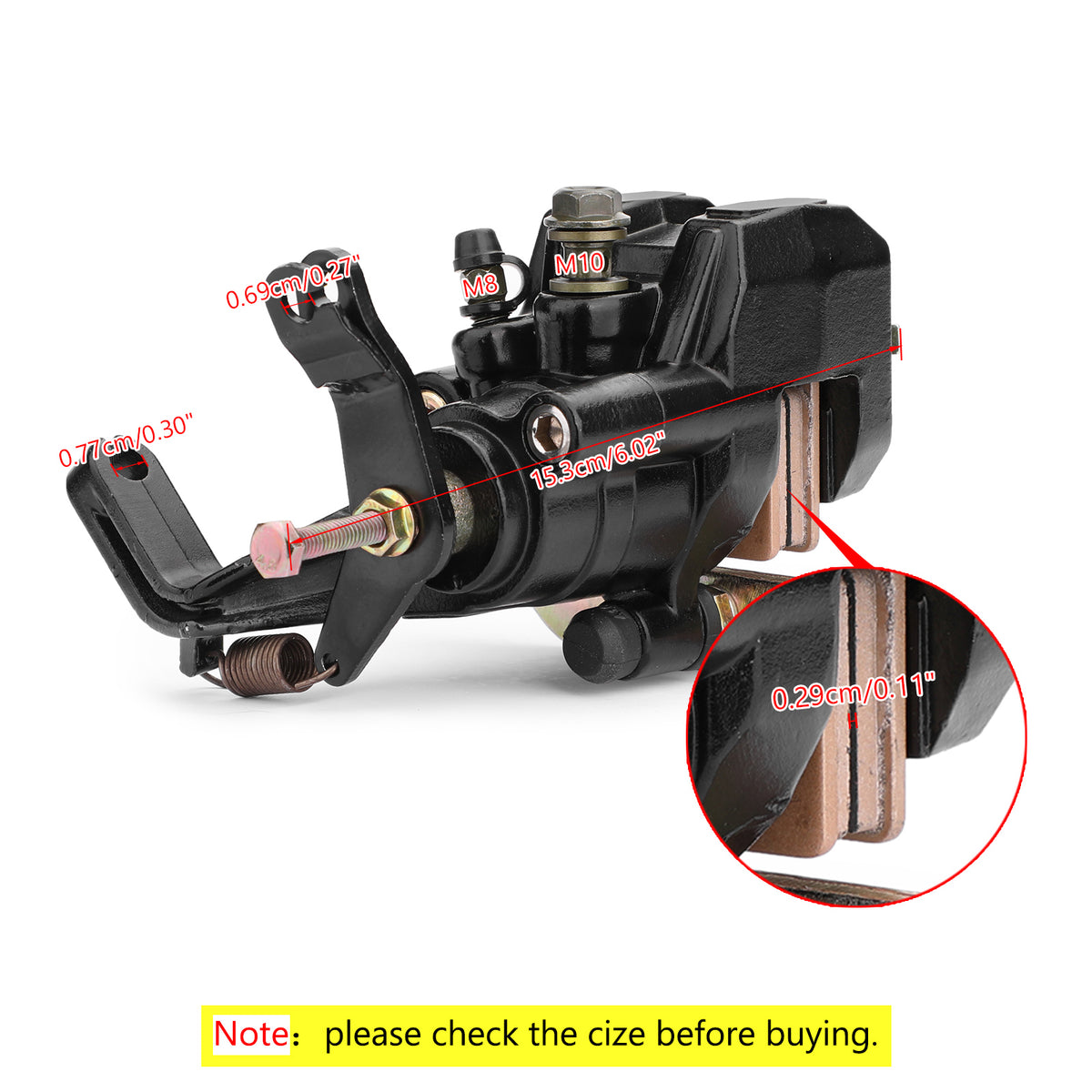 2006 Yamaha YFS200SE Blaster Special Edition Rear Brake Caliper Assembly 5LP-2580W-00 5LP-2580W-10 Generic